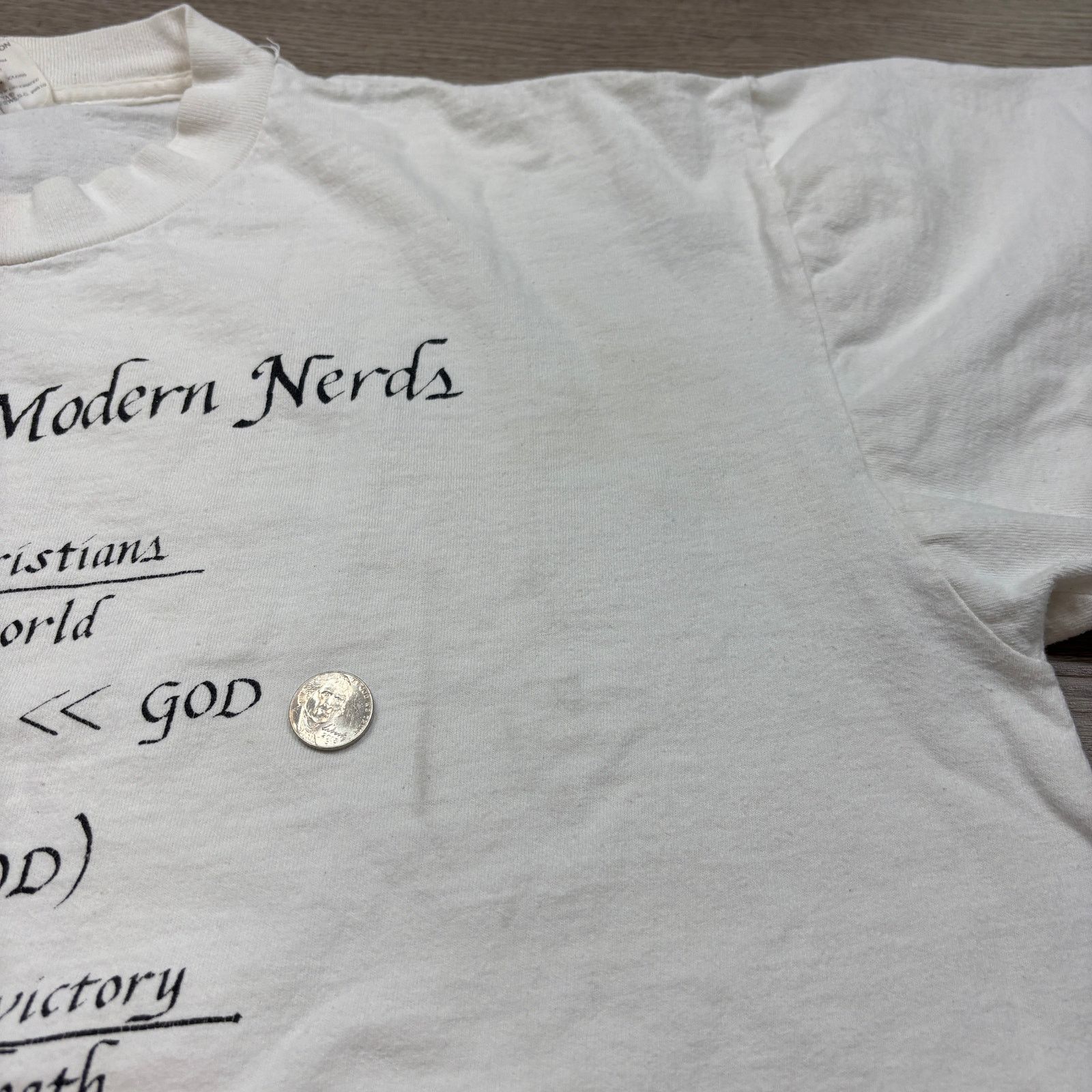 Vintage VTG 90s Good News For Modern Nerds God Equation Shirt XL Size US XL / EU 56 / 4 - 11 Thumbnail