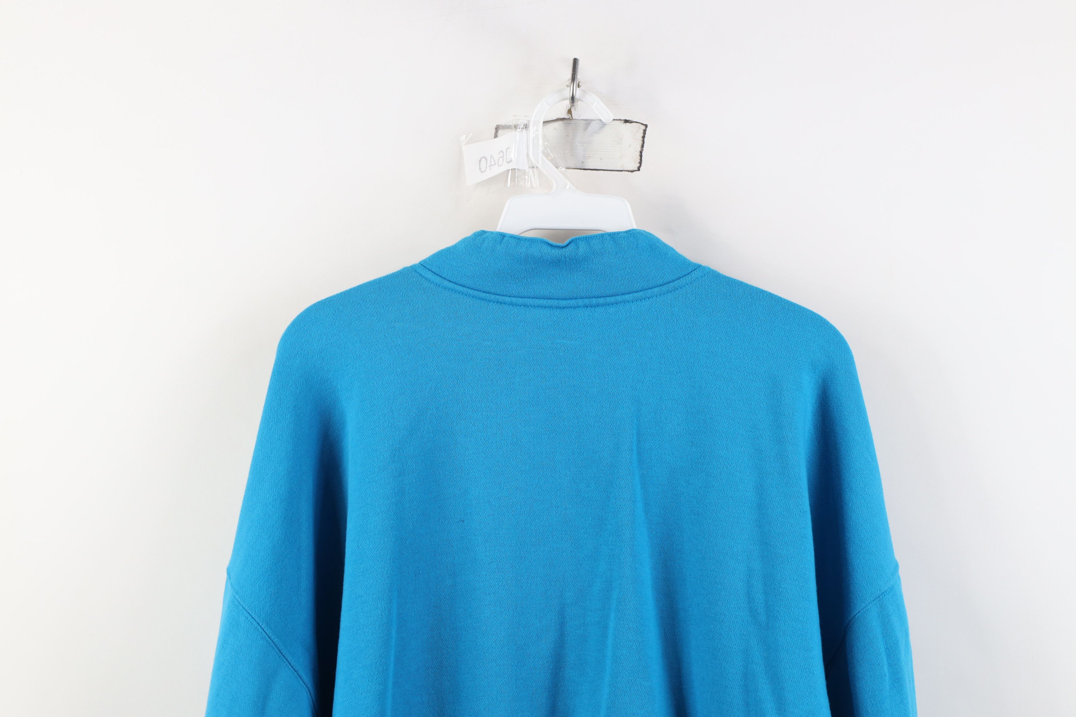 Vintage Vintage 90s Streetwear Block Baggy Henley Sweatshirt Blue Size US XL / EU 56 / 4 - 11 Thumbnail