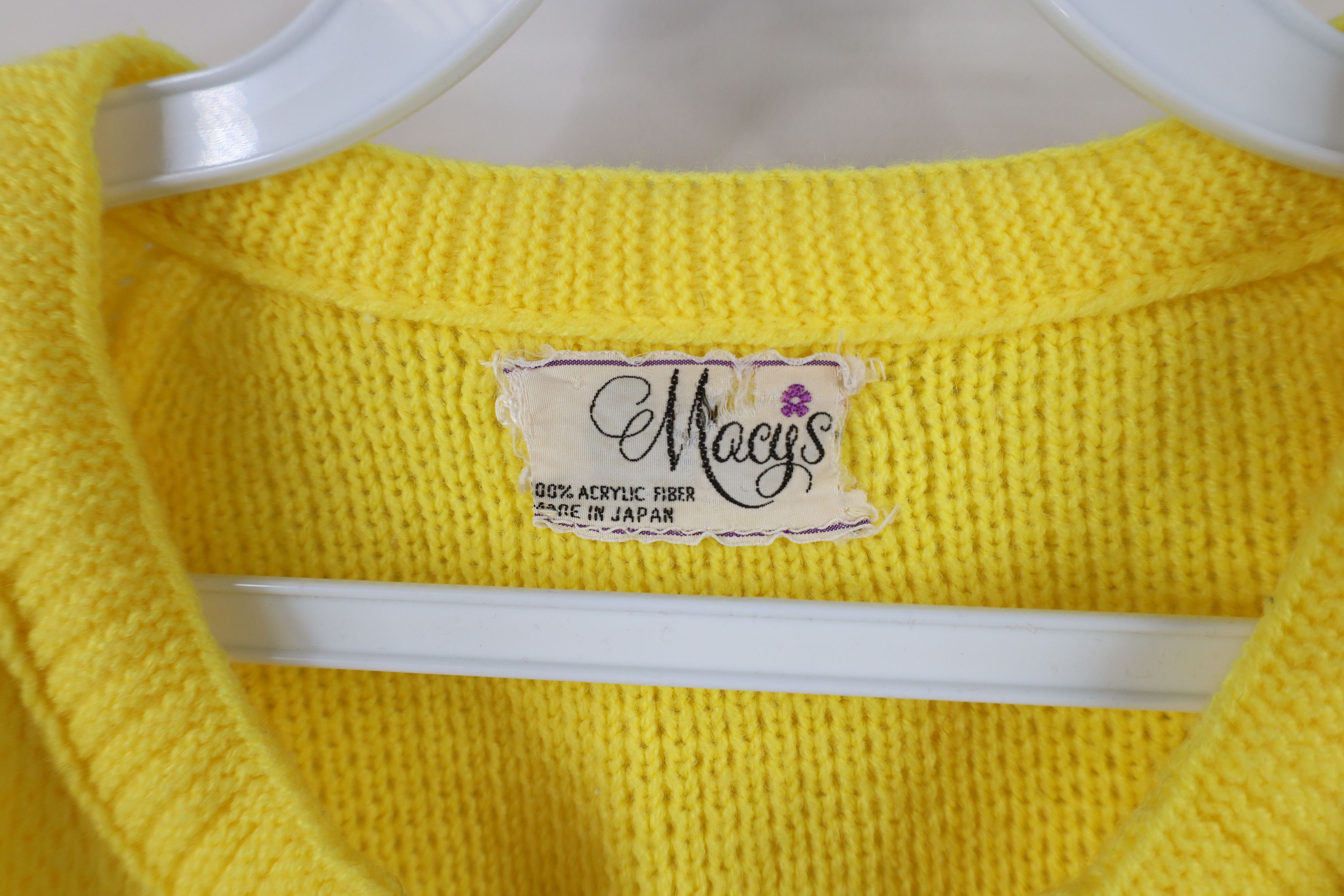 Macys × Vintage Vintage 60s Macys Ribbed Knit Open Front Cardigan Sweater Size S / US 4 / IT 40 - 5 Thumbnail