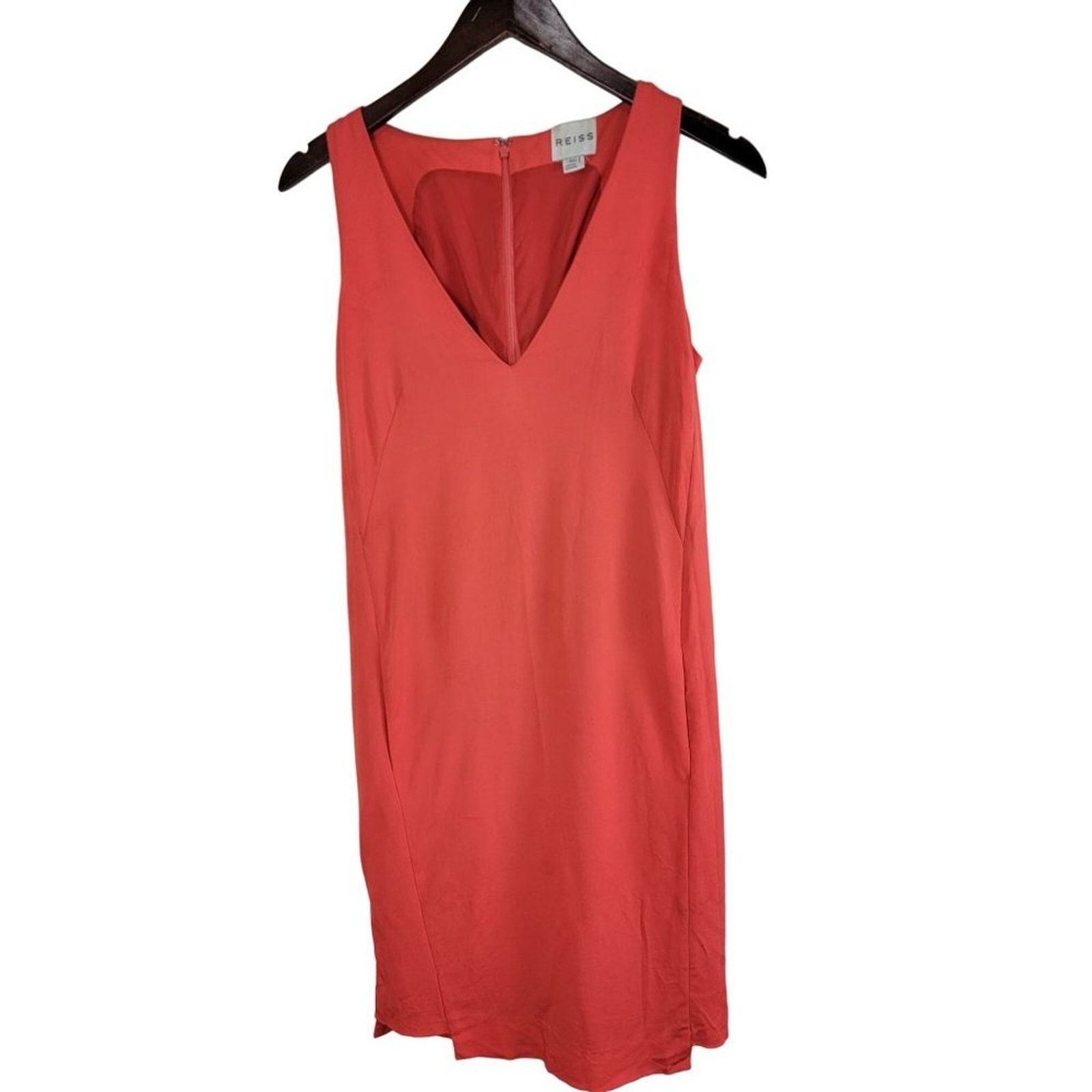 Reiss Reiss Aderyn Coral Deep V-Neck Sheath Dress size 0 Size XS / US 0-2 / IT 36-38 - 1 Thumbnail