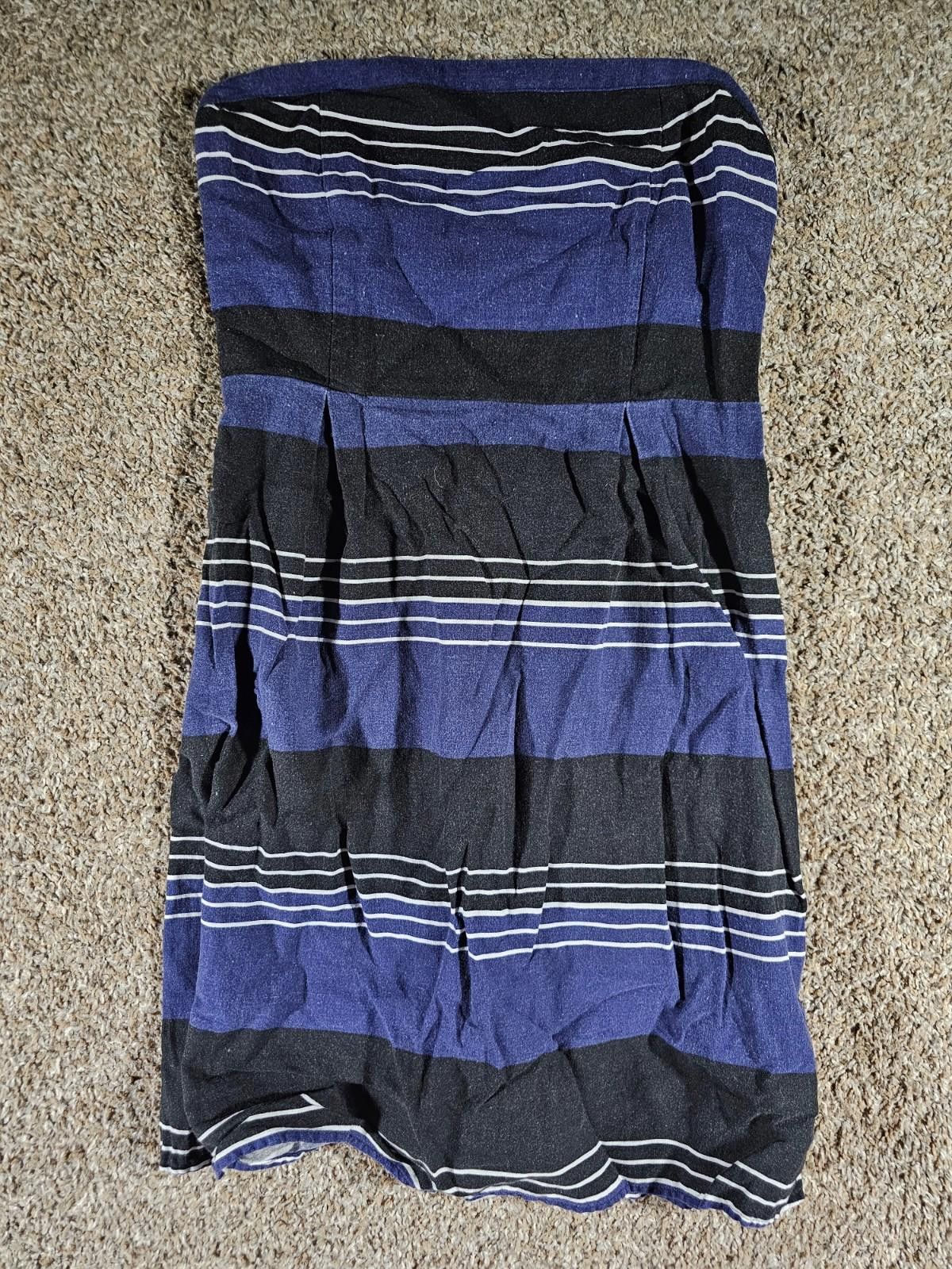 Old Navy Old Navy Blue Black Linen Dress Sz 10 Size L / US 10 / IT 46 - 1 Thumbnail