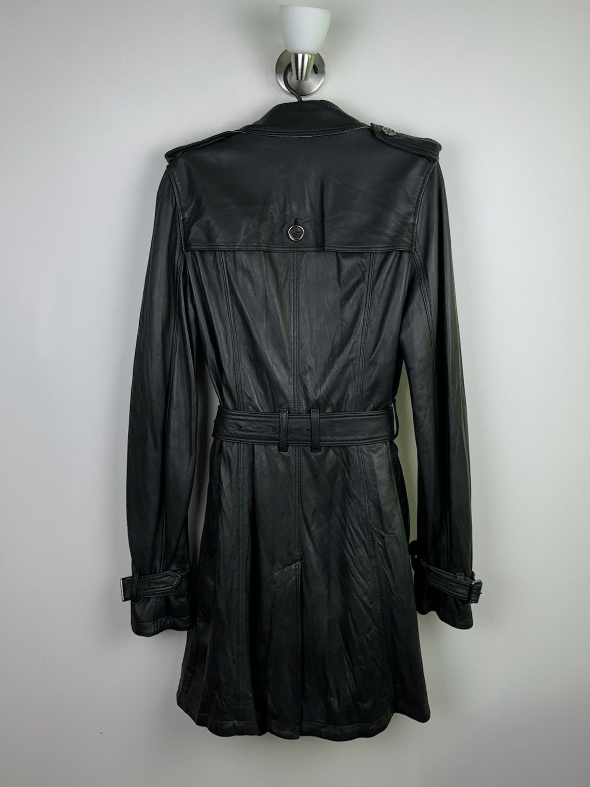 Burberry Leather trench coat Burberry original luxury streetwear item Size S / US 4 / IT 40 - 2 Thumbnail