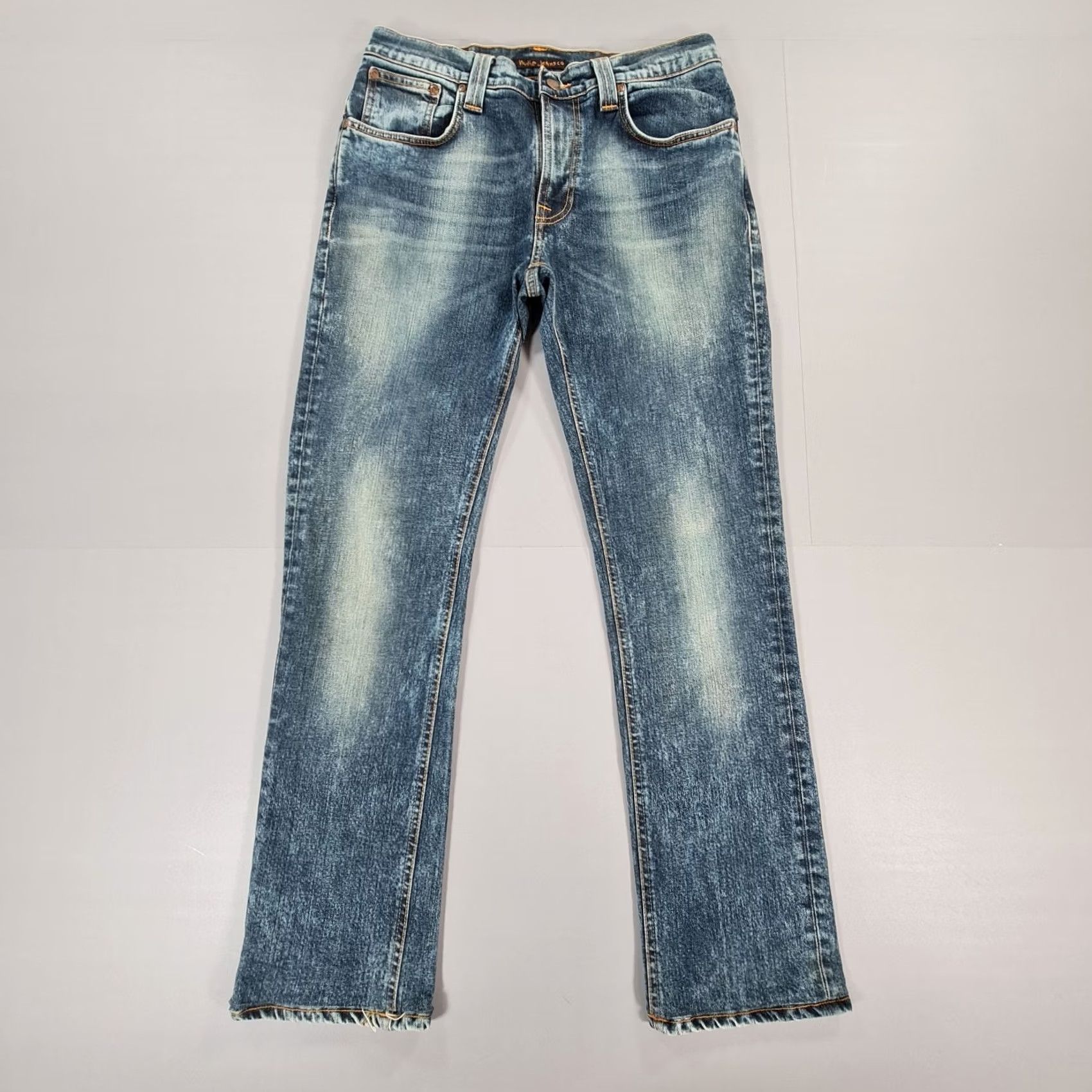 Nudie Jeans Nudie Jeans Nudie Thin Finn Jeans Mens W32 L30 Blue Denim Skinny Stretch Denim Zip Button 5-Pocket Logo Slim Vintage No N/A Size US 32 / EU 48 - 2 Thumbnail