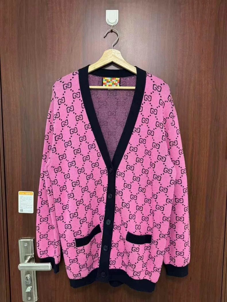 Balenciaga - All over logo cardigan Pink - The Corner
