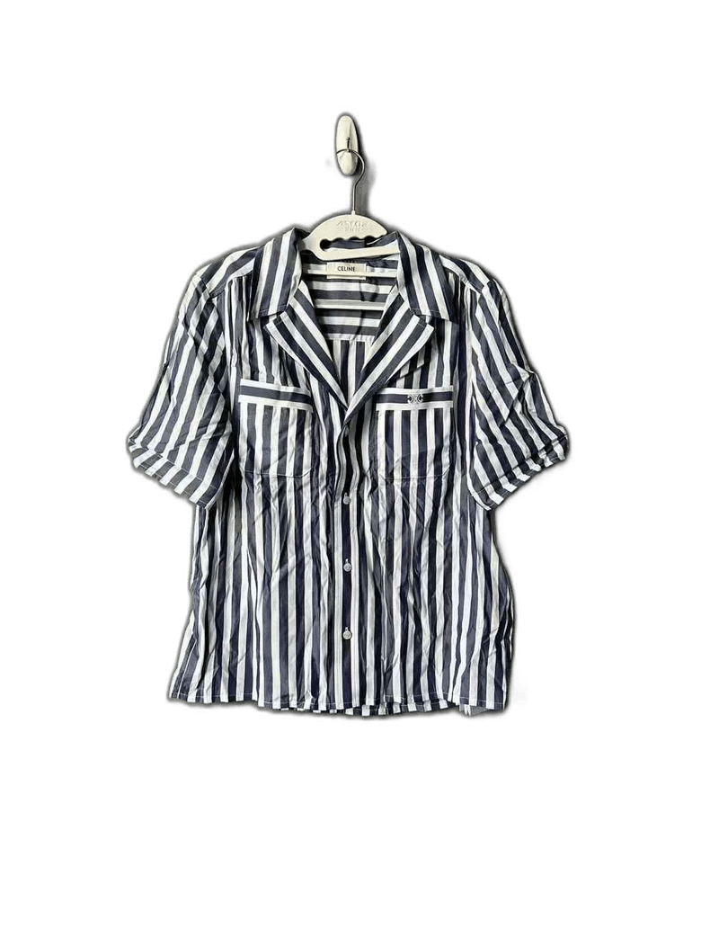 Celine Celine Striped Short Sleeve Shirt Size US M / EU 48-50 / 2 - 1 Thumbnail
