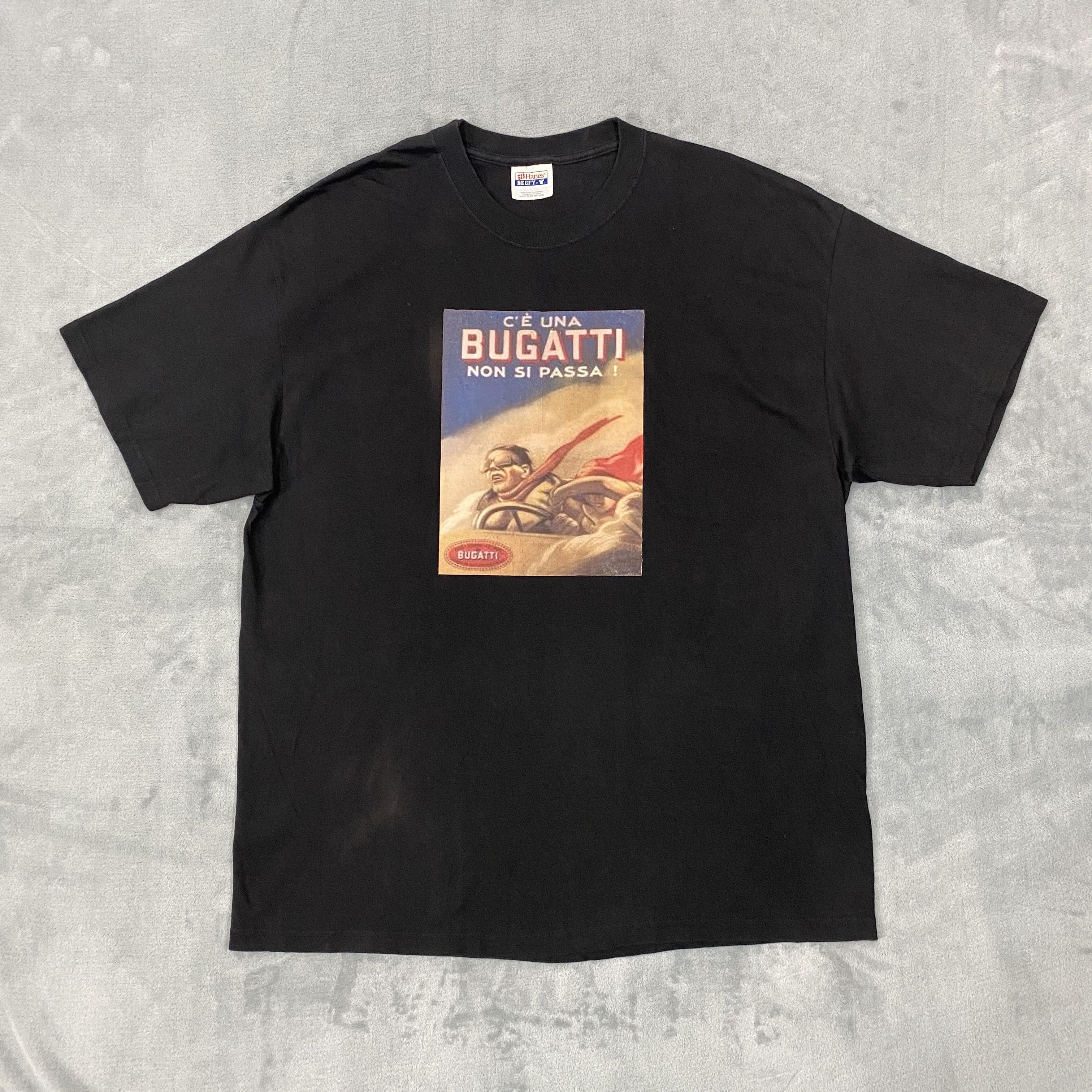 Hanes × Vintage IT'S A BUGATTI, NONE SHALL PASS! T Shirt Men XL Short Sleeve Size US XL / EU 56 / 4 - 1 Thumbnail