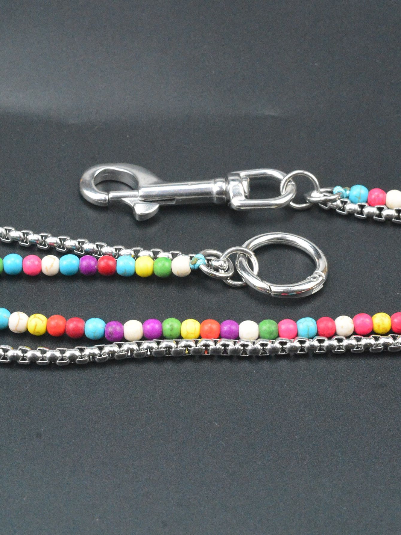 Japanese Brand × Jewelry Double-Layer Turquoise Bead Pants Chain Stainless Steel Size ONE SIZE - 5 Thumbnail