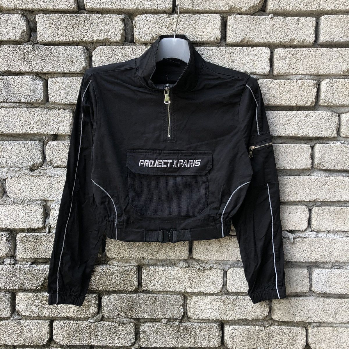 Other Project X Paris Black Cropped Windbreaker Jacket Size XS / US 0-2 / IT 36-38 - 1 Thumbnail