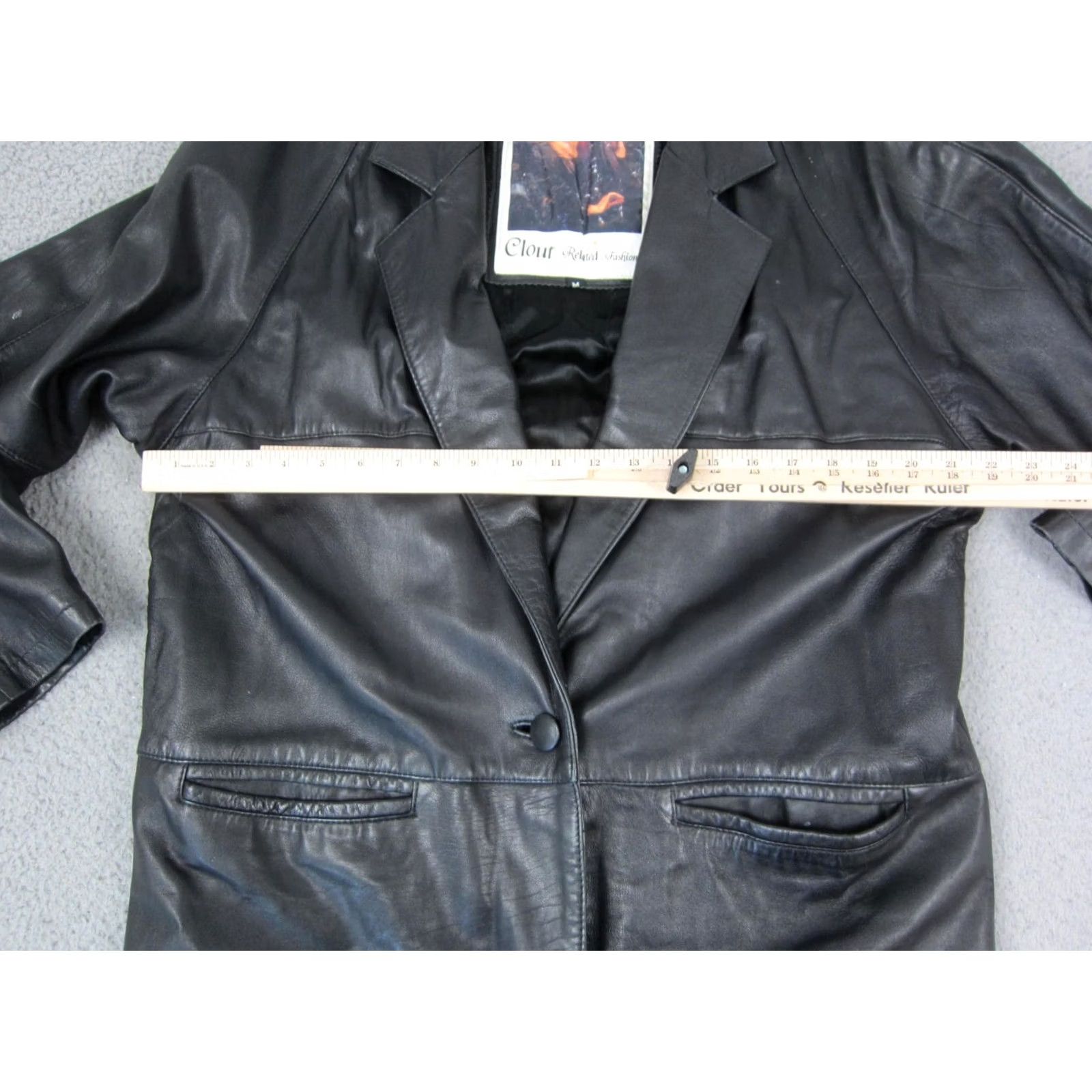 Vintage VINTAGE Clout Leather Trench Coat Womens M Black 90s Long Jacket Punk Coat Shirt? Size M / US 6-8 / IT 42-44 - 7 Thumbnail