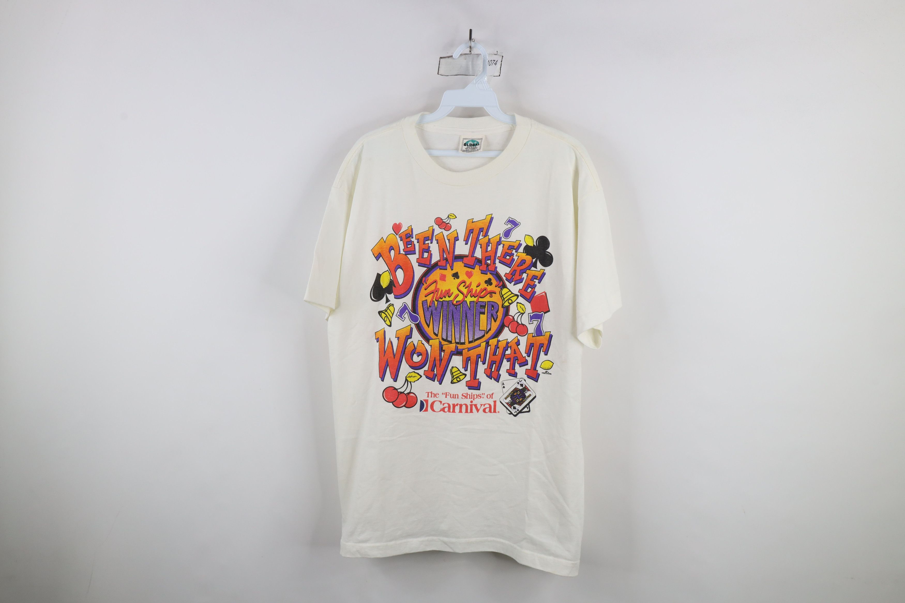 Vintage Vintage 90s Streetwear Cruise Fun Ship Gambling T-Shirt Size L / US 10 / IT 46 - 1 Thumbnail