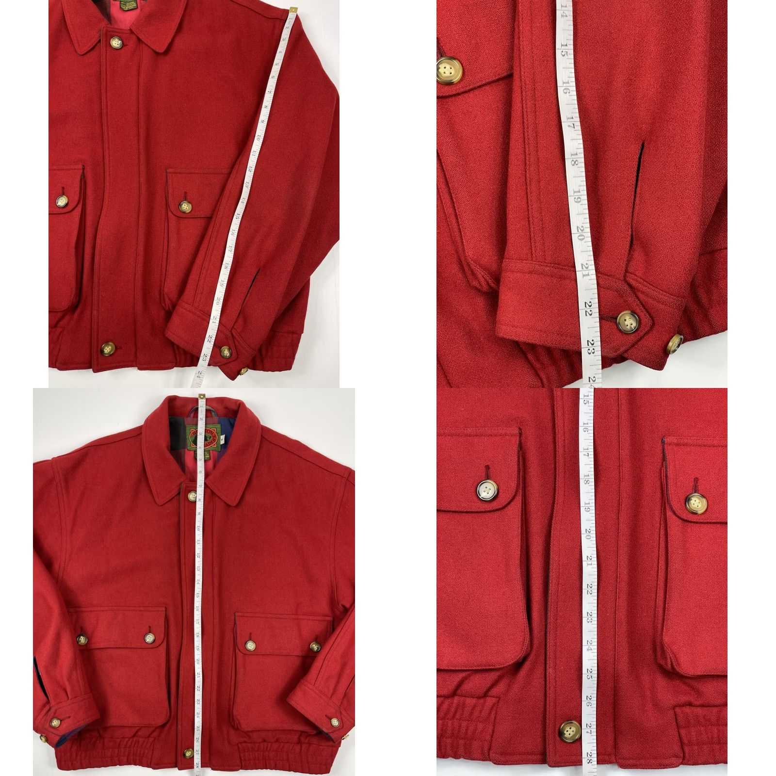 Vintage VINTAGE Boston Traders Wool Flannel Lined Bomber Jacket Unisex Adults M Red 90s Made in Hong Kong Size US M / EU 48-50 / 2 - 8 Thumbnail