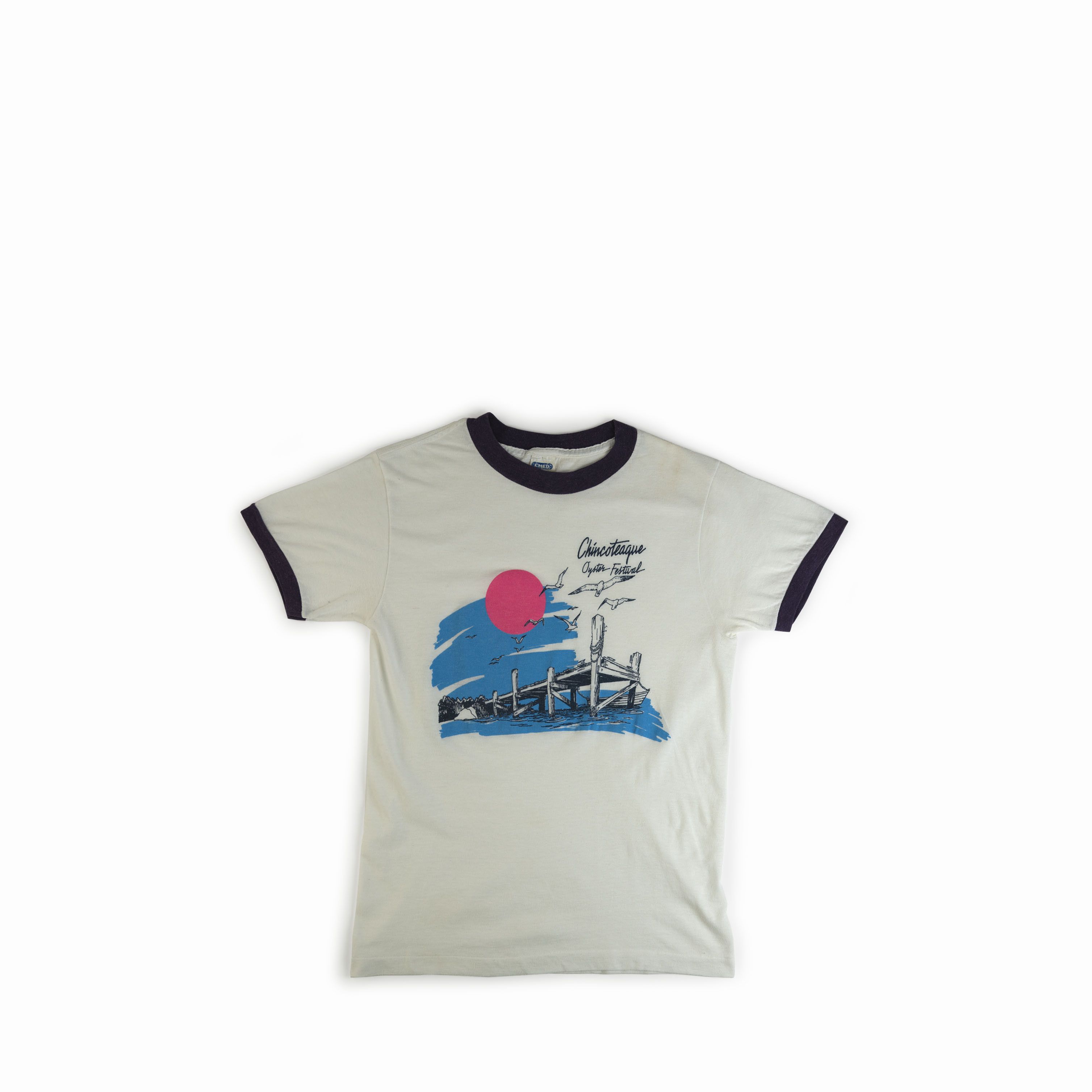 Vintage Vintage 1980's Virginia Oyster Festival Ringer Tee Shirt Size US M / EU 48-50 / 2 - 1 Thumbnail