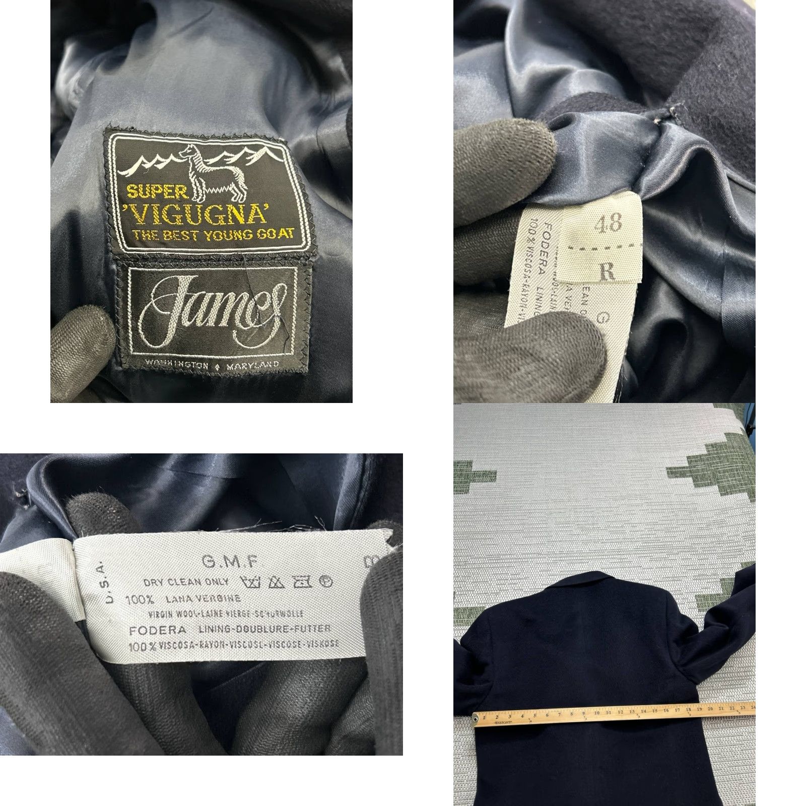 Vintage Vtg Principe By Marzotto Overcoat Mens 38 Blue Wool Coat Long Wool Mens Size US XXS / EU 40 - 8 Thumbnail