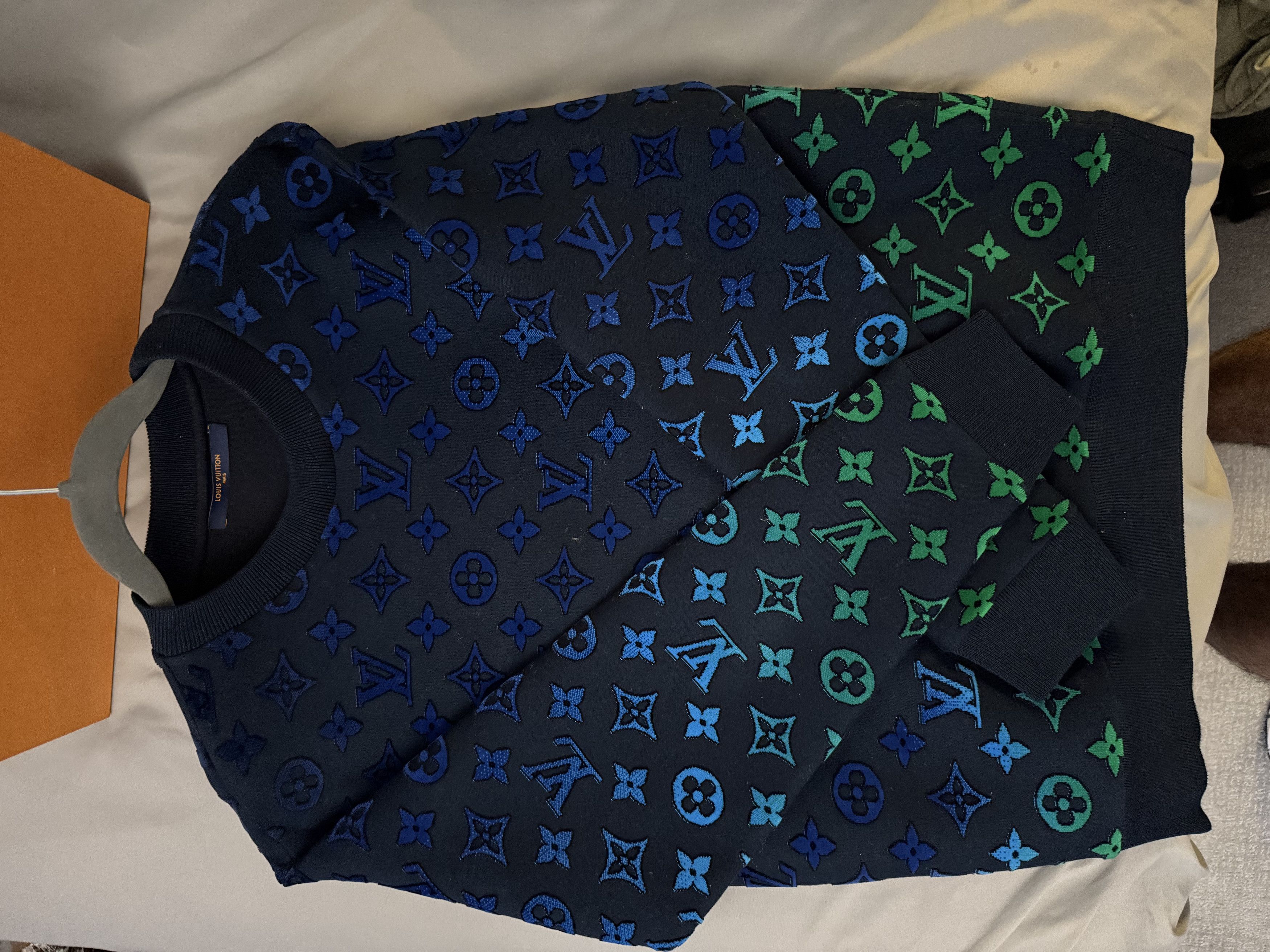 Louis Vuitton Louis Vuitton Blue & Green Gradient Monogram Sweater Size US S / EU 44-46 / 1 - 7 Thumbnail