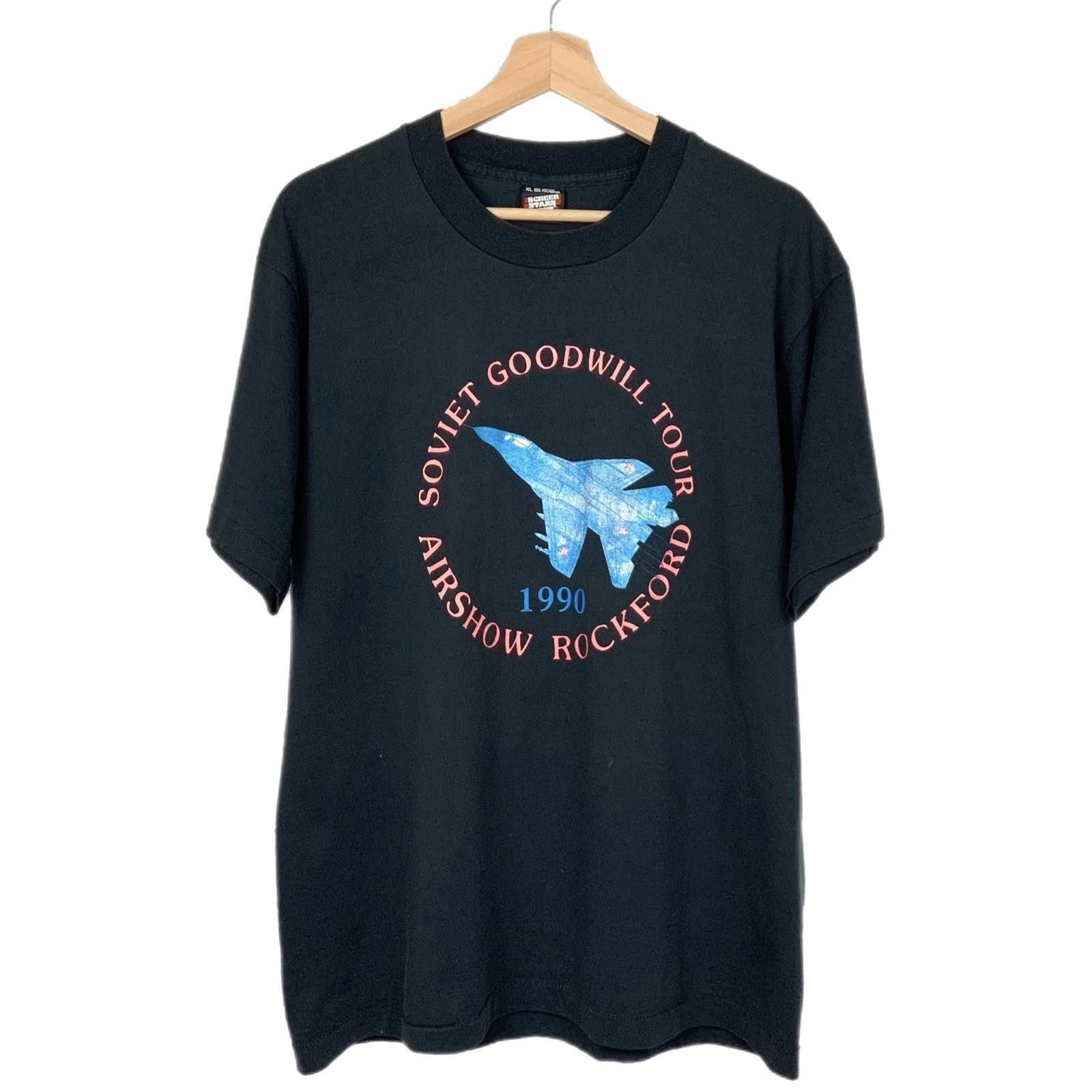 Other Vintage 90s Soviet Goodwill Tour Airshow Black T Shirt XL Size US XL / EU 56 / 4 - 1 Thumbnail