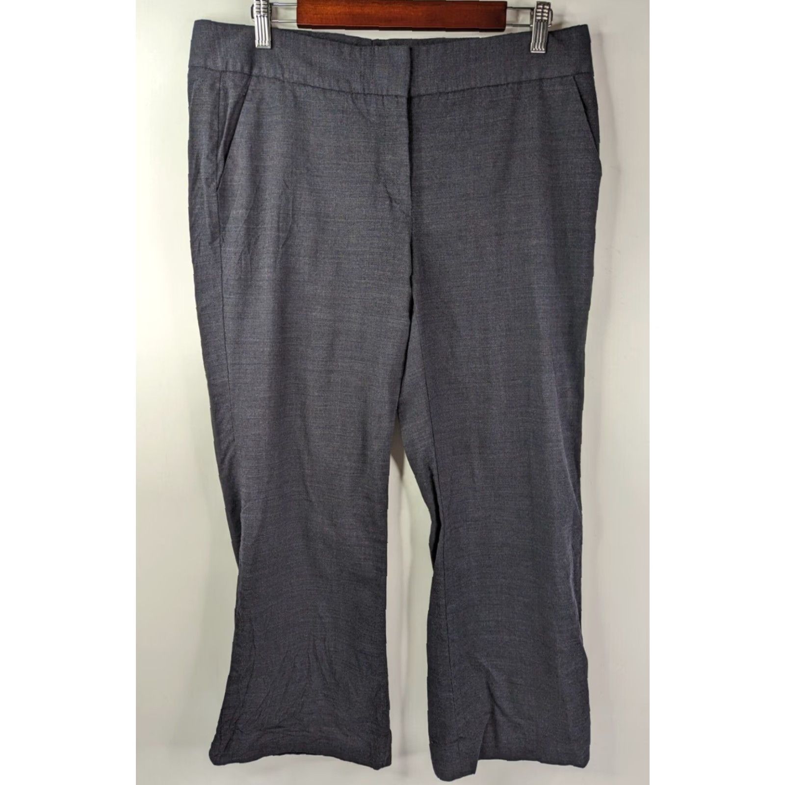 Vintage Classiques Entier Dress Pants Slacks Women's 10 Gray Wool Check Front Flat Regular Size 10 Pants Womens Classic Modern Vintage No N/A Size 32" / US 10 / IT 46 - 2 Thumbnail