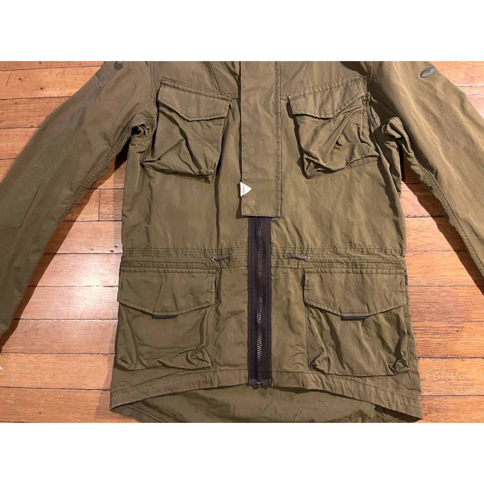 Scotch & Soda Scotch & Soda Favorite Parka Men’s Small Army Green Jacket Regular size Parka Wind-Resistant Hooded Full Zip Pockets 39” Chest Size US S / EU 44-46 / 1 - 4 Thumbnail