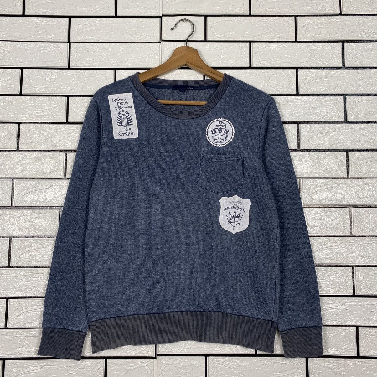 Avirex Vintage sweatshirt Avirex USN Big Logo Military Size US M / EU 48-50 / 2 - 2 Thumbnail