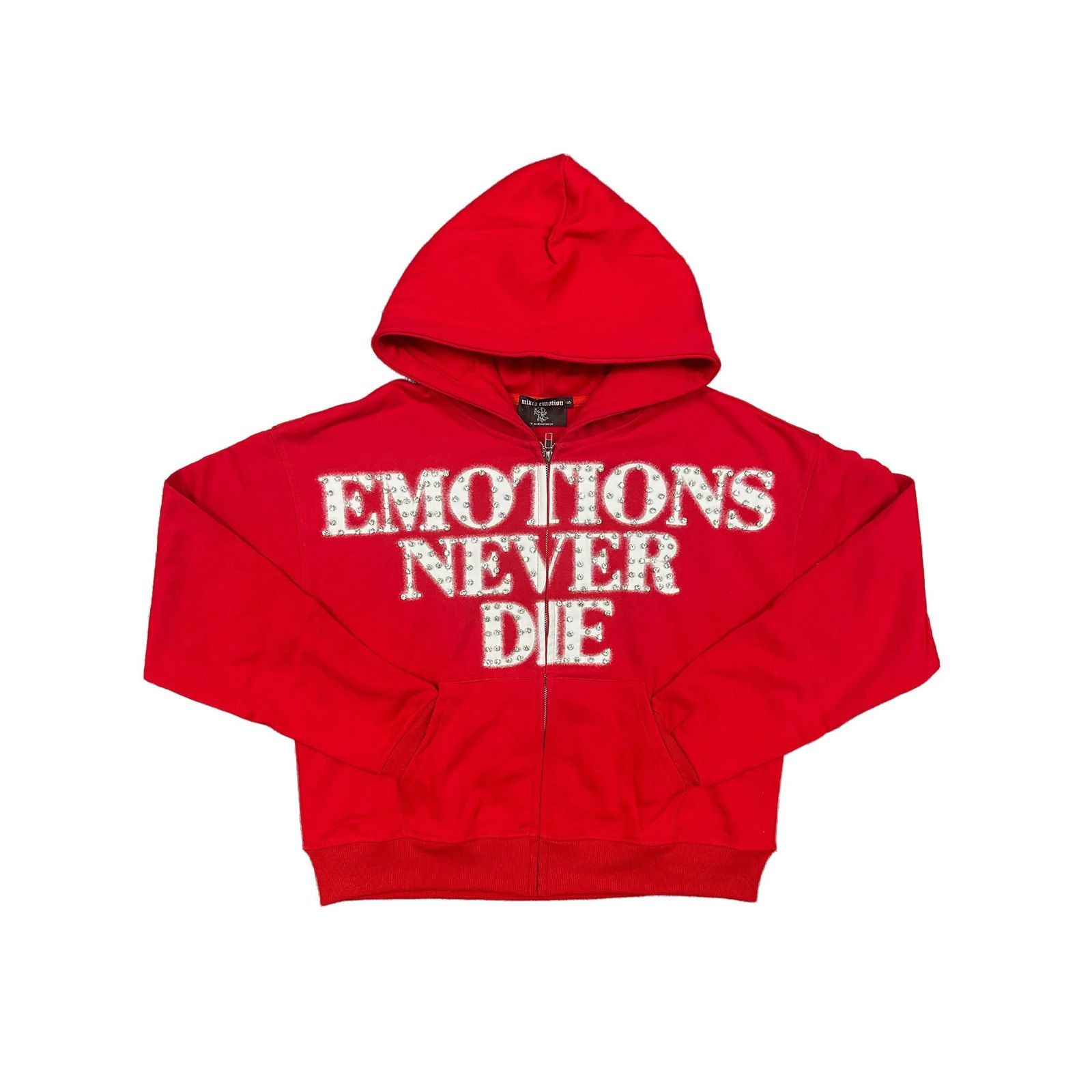Other Mixed Emotions 'END' Red Rhinestone Hoodie Size US XL / EU 56 / 4 - 1 Preview
