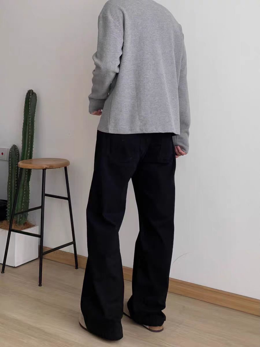 Japanese Brand × Vintage Vintage Loose Wide Leg Workwear Black Casual Pants Size US 34 / EU 50 - 5 Thumbnail