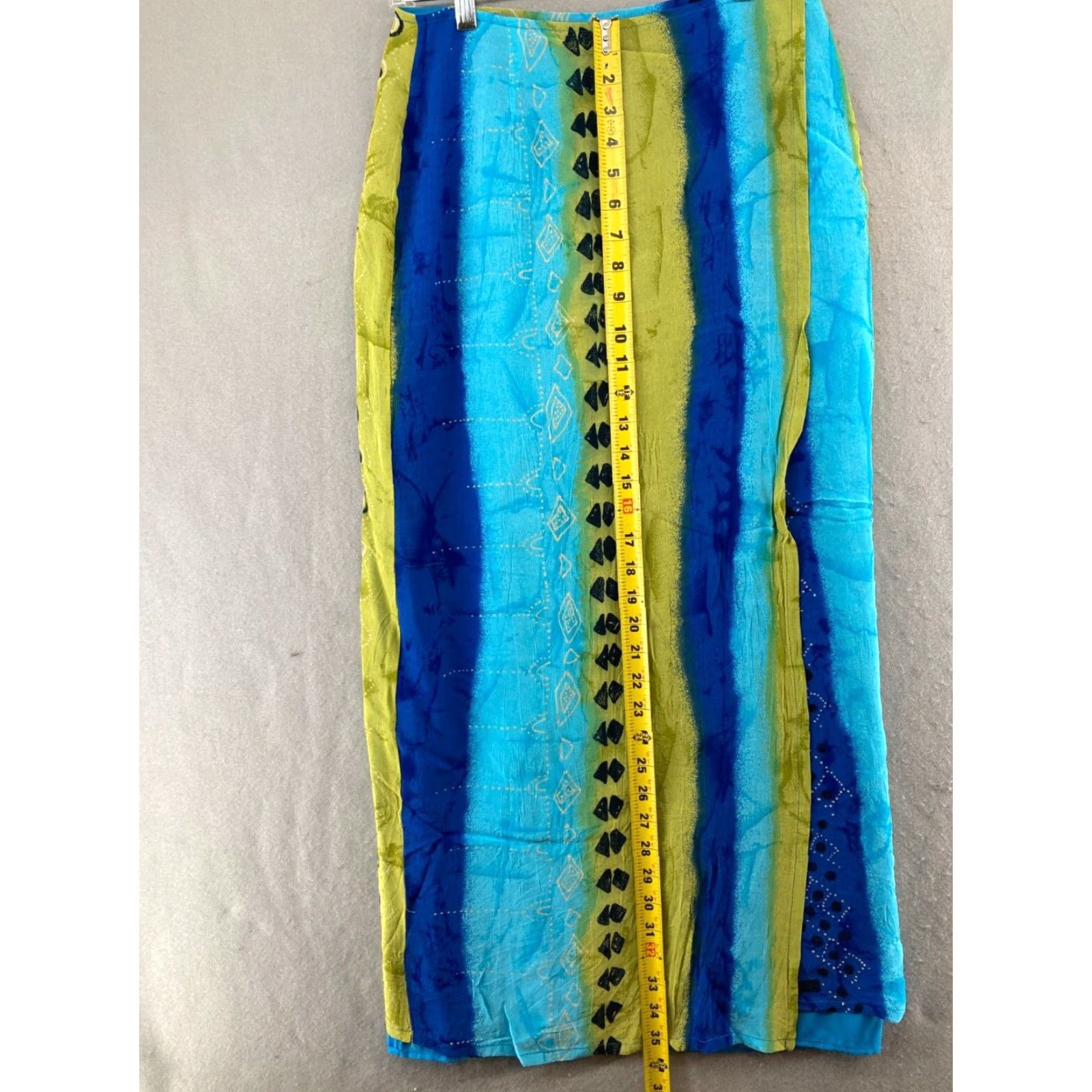 Vintage Vintage Monte Skirt 10 Blue Green Striped 90s CANADA MADE Boho Maxi Womens Size 32" / US 10 / IT 46 - 4 Thumbnail