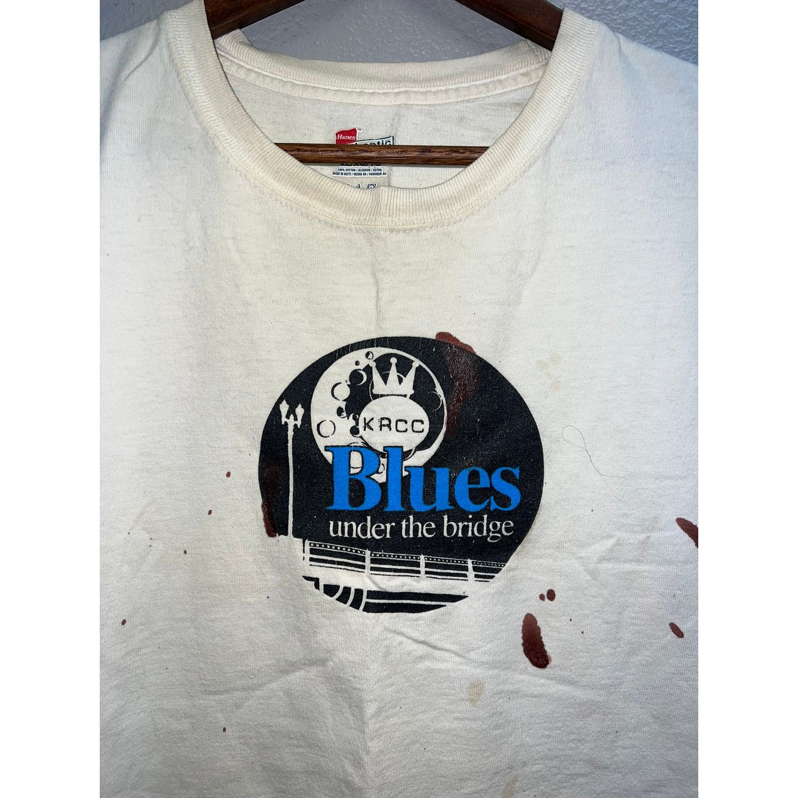 Hanes Blues Under The Bridge Shirt KACC Jake Loggins Band XL Size US XL / EU 56 / 4 - 2 Thumbnail