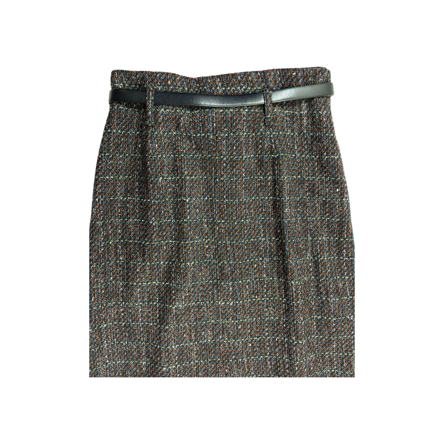 Other Vintage Tweed Belted Wool Pencil Skirt Women 12 David N. Size 34" / US 12 / IT 48 - 6 Thumbnail