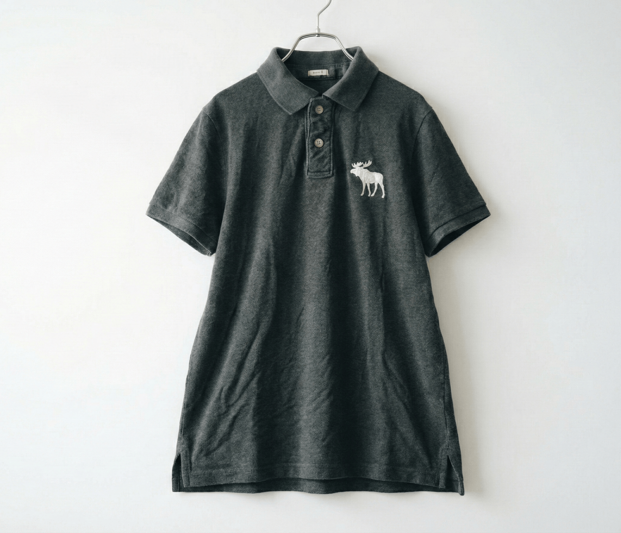 Abercrombie & Fitch Abercrombie & Fitch Polo Men S Gray Muscle Fit Moose Logo Size US S / EU 44-46 / 1 - 1 Thumbnail