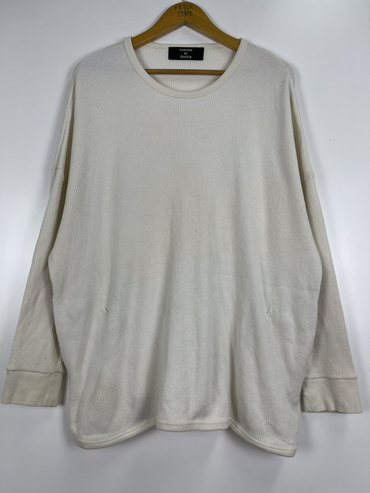 Designer Cabane De Zucca Women’s Waffle Crew Neck Longsleeve Size US M / EU 48-50 / 2 - 3 Thumbnail