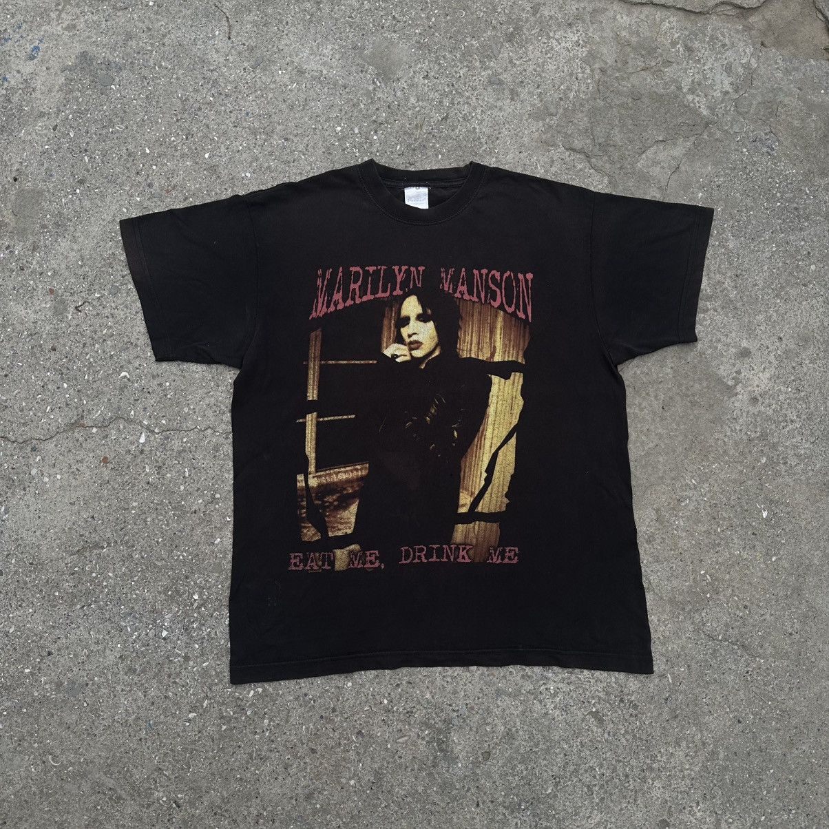 Band Tees 💀RARE 00s MARILYN MANSON Eat Me Drink Me VNTG Merch Tee Size US L / EU 52-54 / 3 - 1 Thumbnail