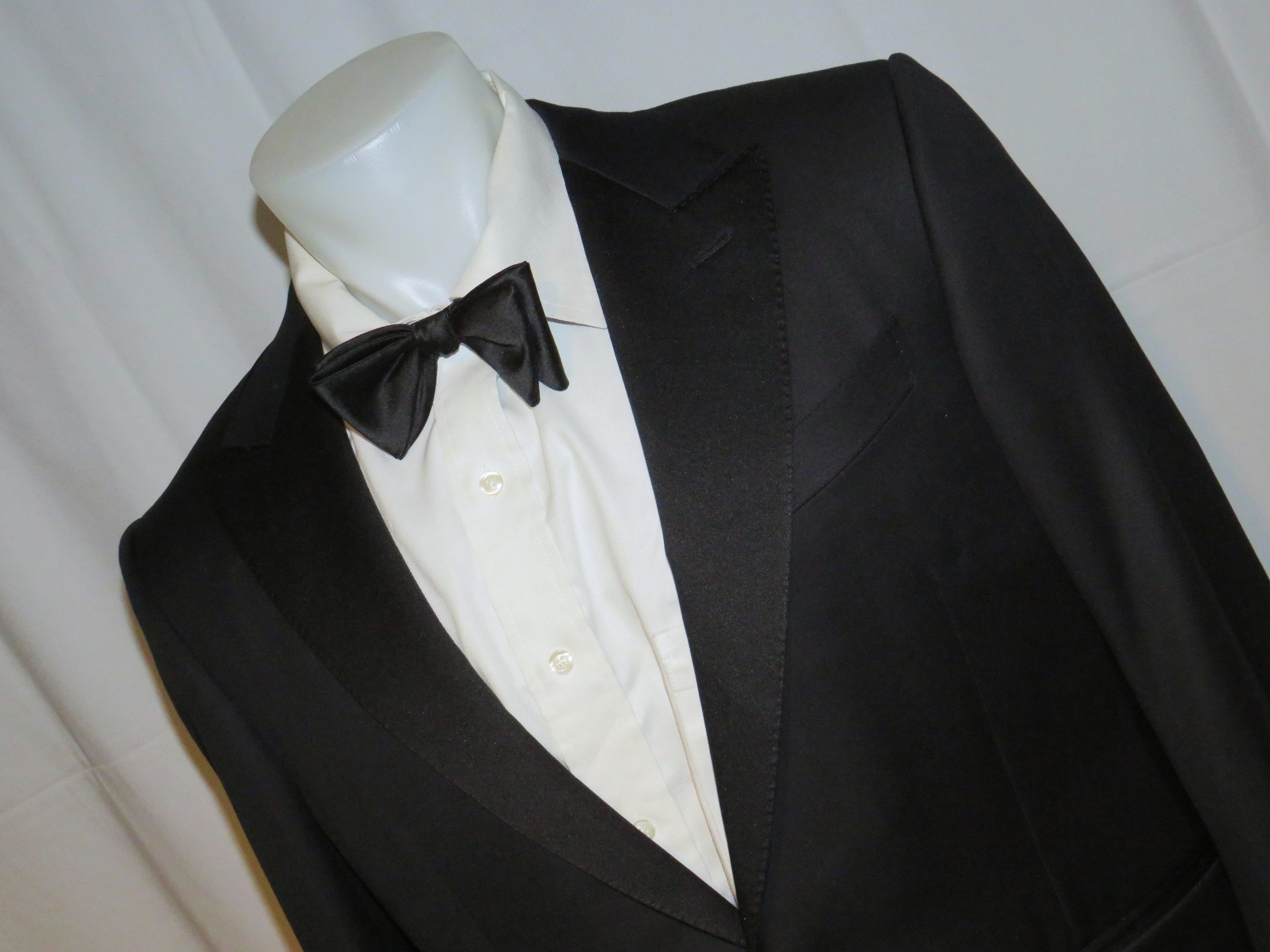 Ermenegildo Zegna Micronsphere Current Solid Black One Button Tuxedo 42S Size 42S - 6 Thumbnail
