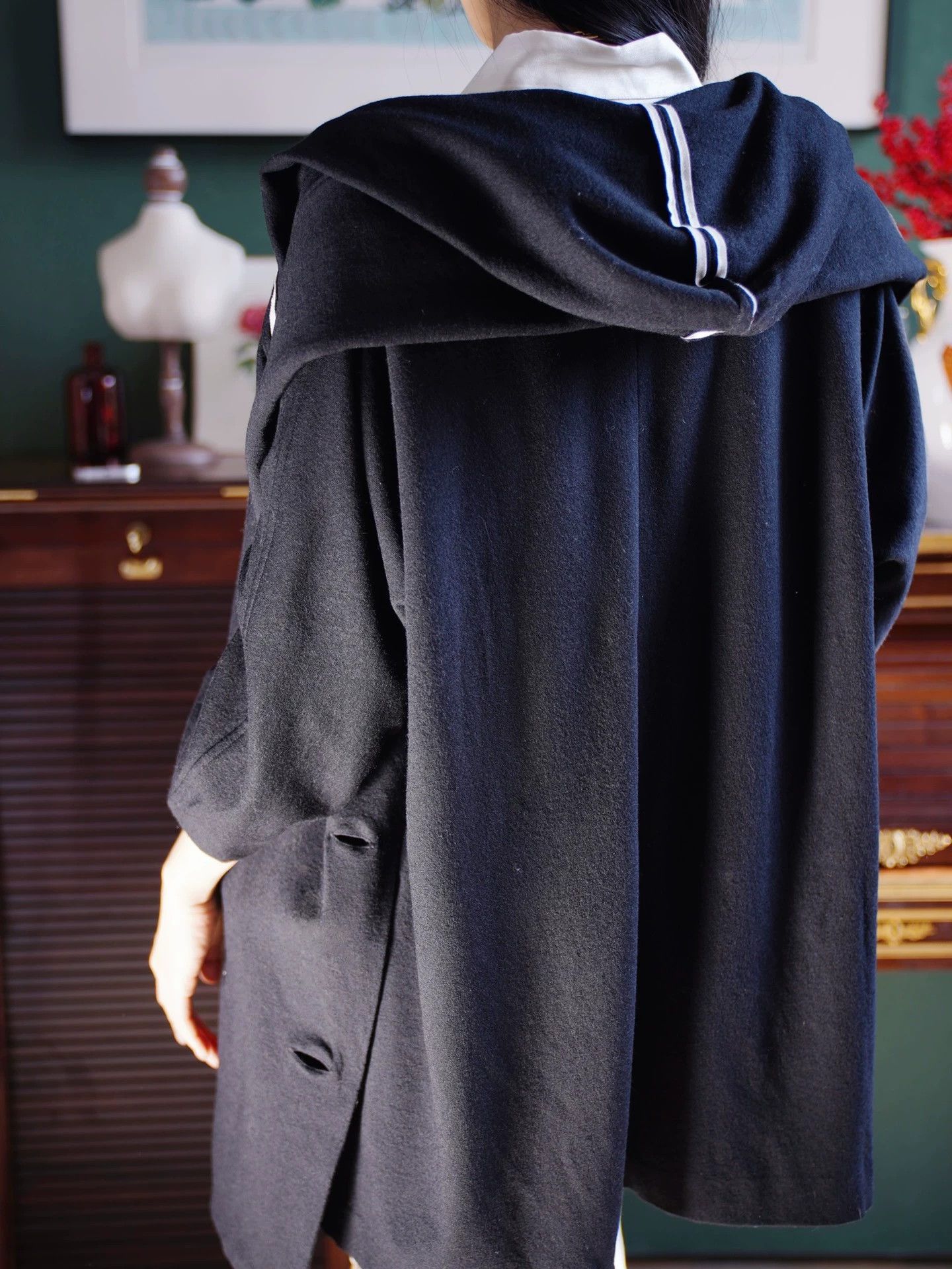 Yohji Yamamoto Yohji Yamamoto Y's Wide Light Wool Short Coat Free Size Size ONE SIZE - 8 Thumbnail