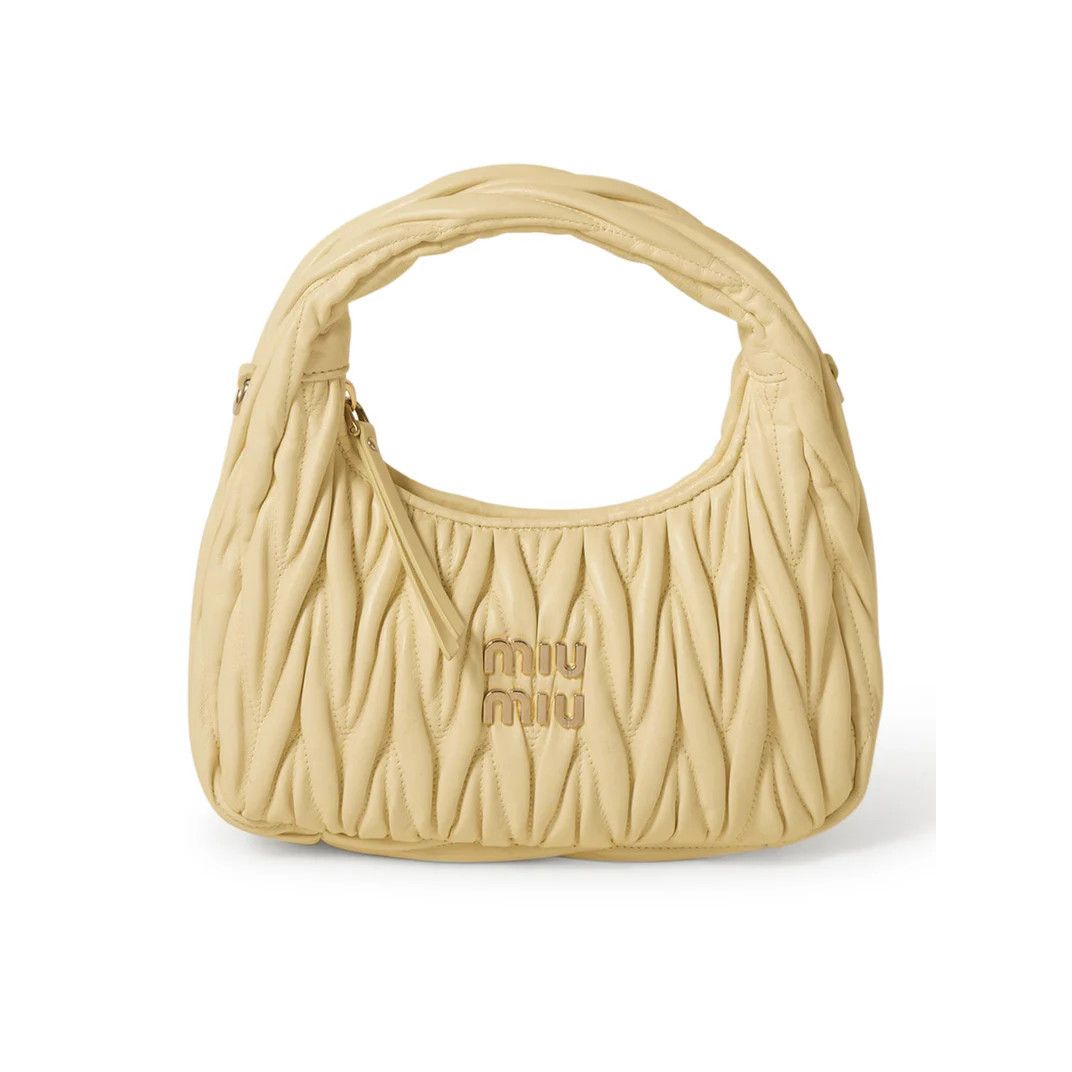 MIU MIU Wander Small $2900 Soy Green Nappa Leather Hobo Bag