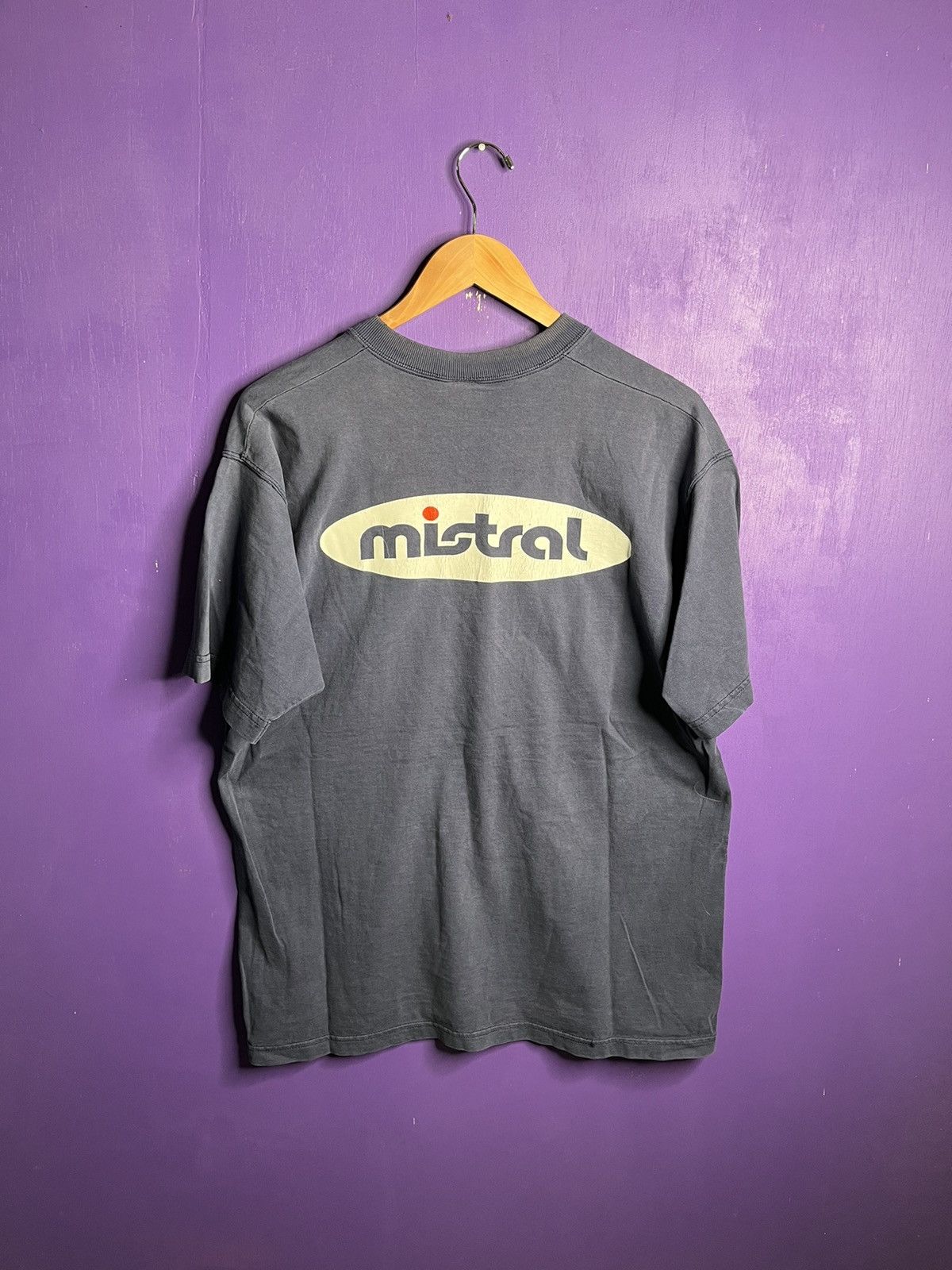 Vintage Vintage 90s mistral logo faded mullet tee Size US L / EU 52-54 / 3 - 2 Thumbnail