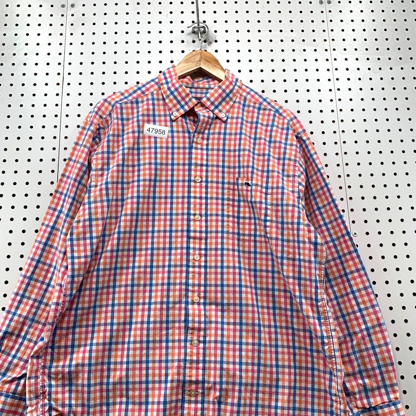 Vineyard Vines Vineyard Vines Button Shirt Mens Large Pink Check Classic Fit Tucker Preppy Size US L / EU 52-54 / 3 - 4 Thumbnail