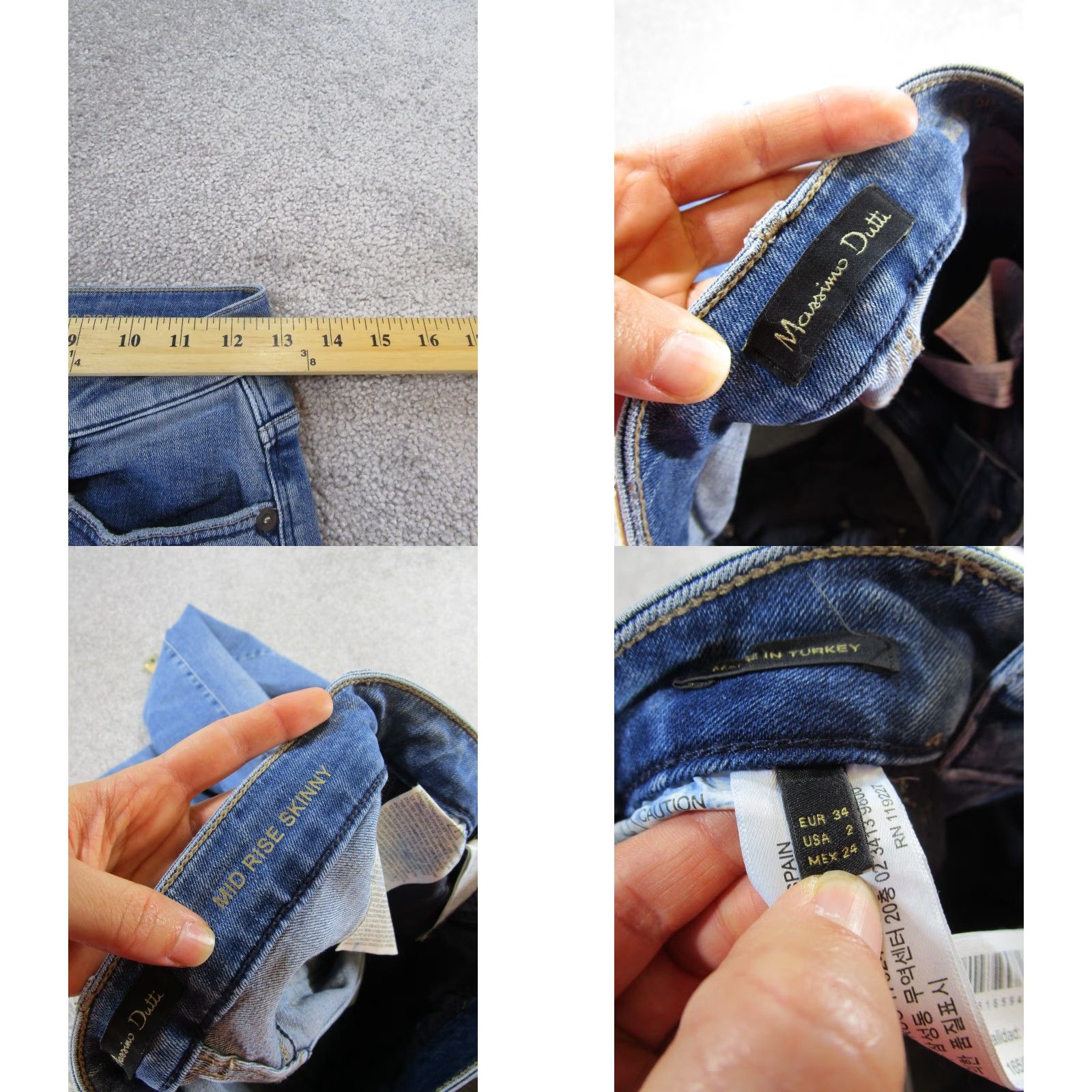 Massimo Dutti Massimo Dutti Jeans Womens 2 Medium Light Wash Denim Skinny Size 26" / US 2 / IT 38 - 8 Thumbnail