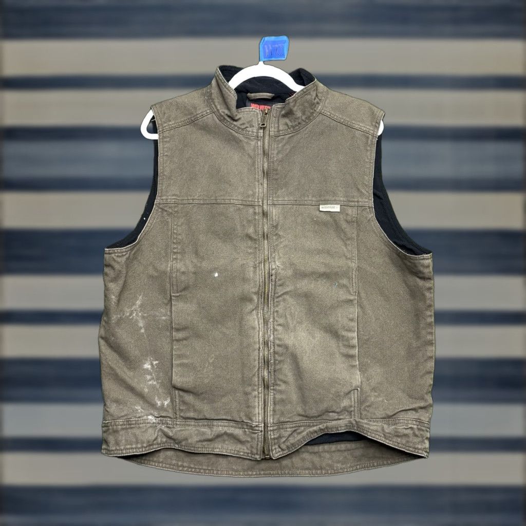 Vintage VINTAGE Wolverine Sherpa Canvas Vest Mens L Brown Pockets Y2K Fleece Lined Workwear Size US L / EU 52-54 / 3 - 1 Thumbnail
