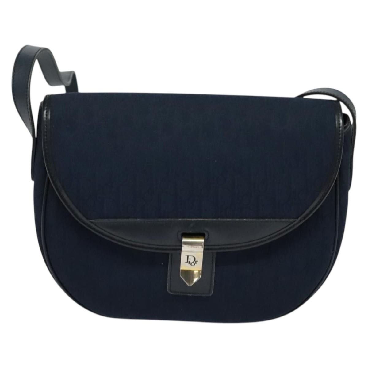 Dior DIOR Trotter Canvas Shoulder Bag Navy Gold Size ONE SIZE - 2 Thumbnail