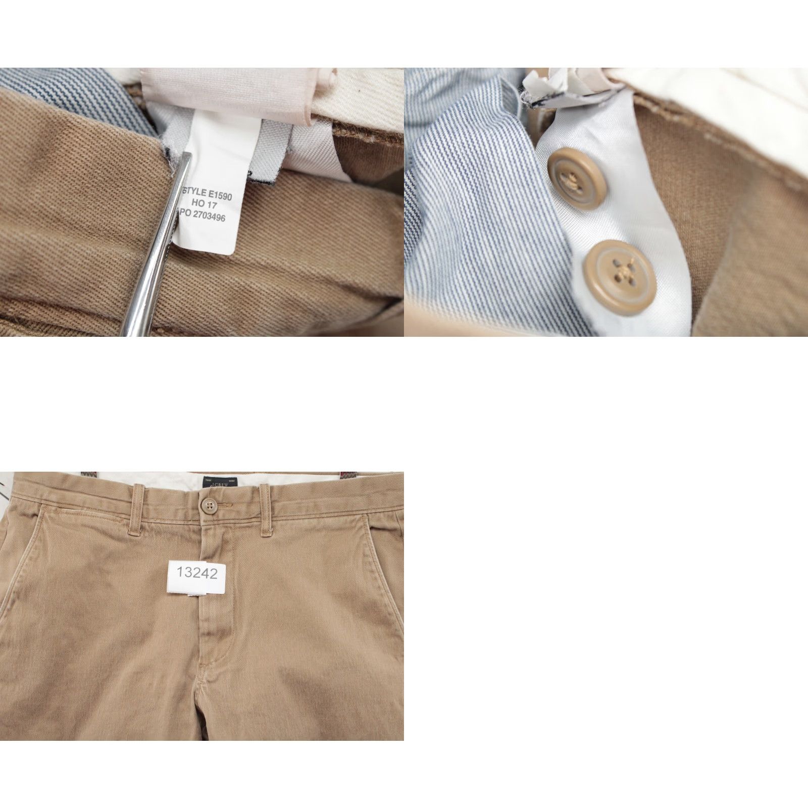 J.Crew J.CREW 770 Stretch Pants Mens 32 Brown Chino Preppy Casual Work Office Size US 32 / EU 48 - 9 Thumbnail