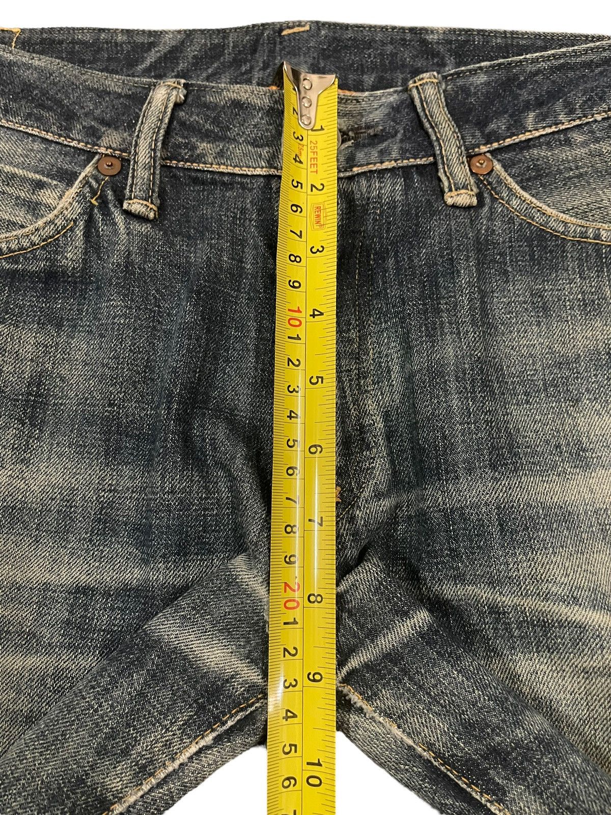 45rpm Vintage Japanese 45rpm Studio Blue Wash Distress Loose Jeans Size US 32 / EU 48 - 13 Thumbnail