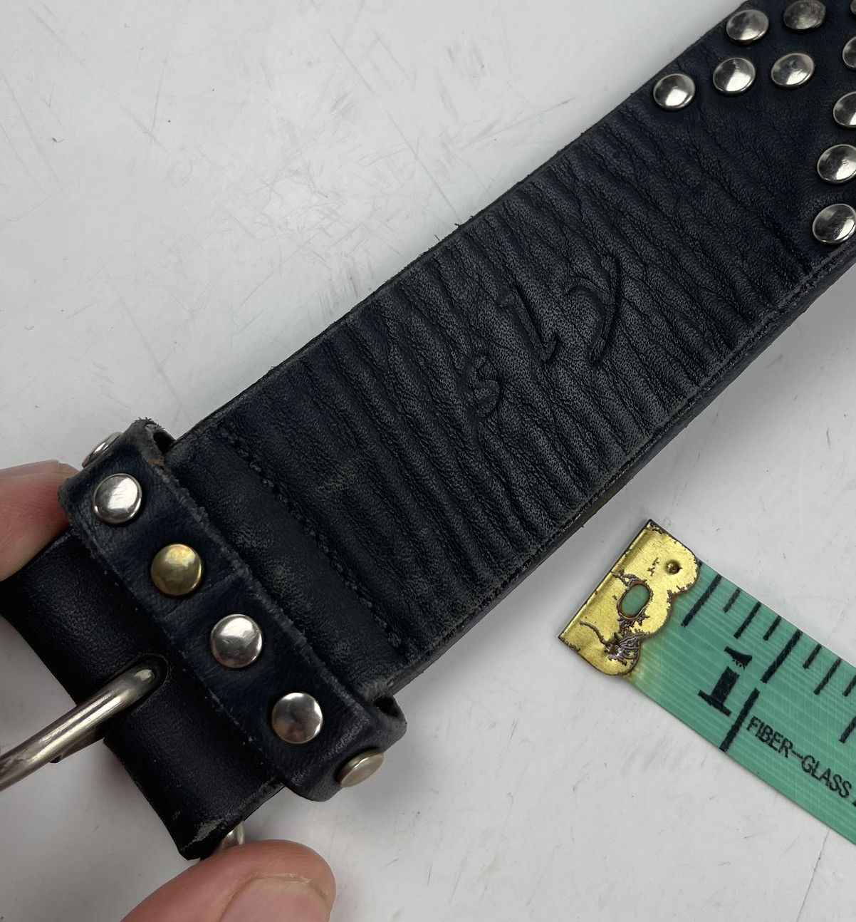 Other punk style studded leather belt tc36 Size 34 - 7 Thumbnail