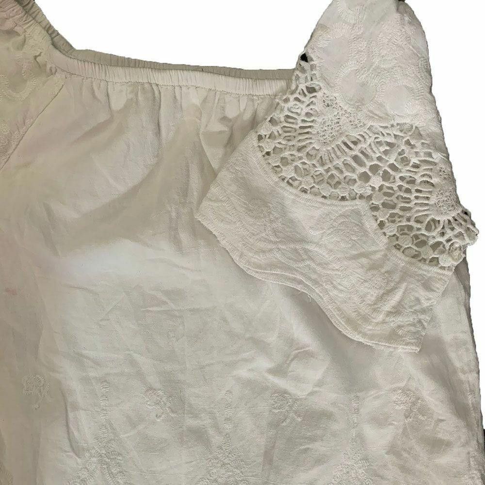 Designer Pre Owned White Hand Made Blouse S Size S / US 4 / IT 40 - 2 Thumbnail
