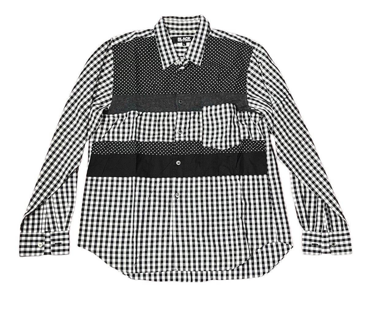Vintage black cdg hybrid plaid button up shirt