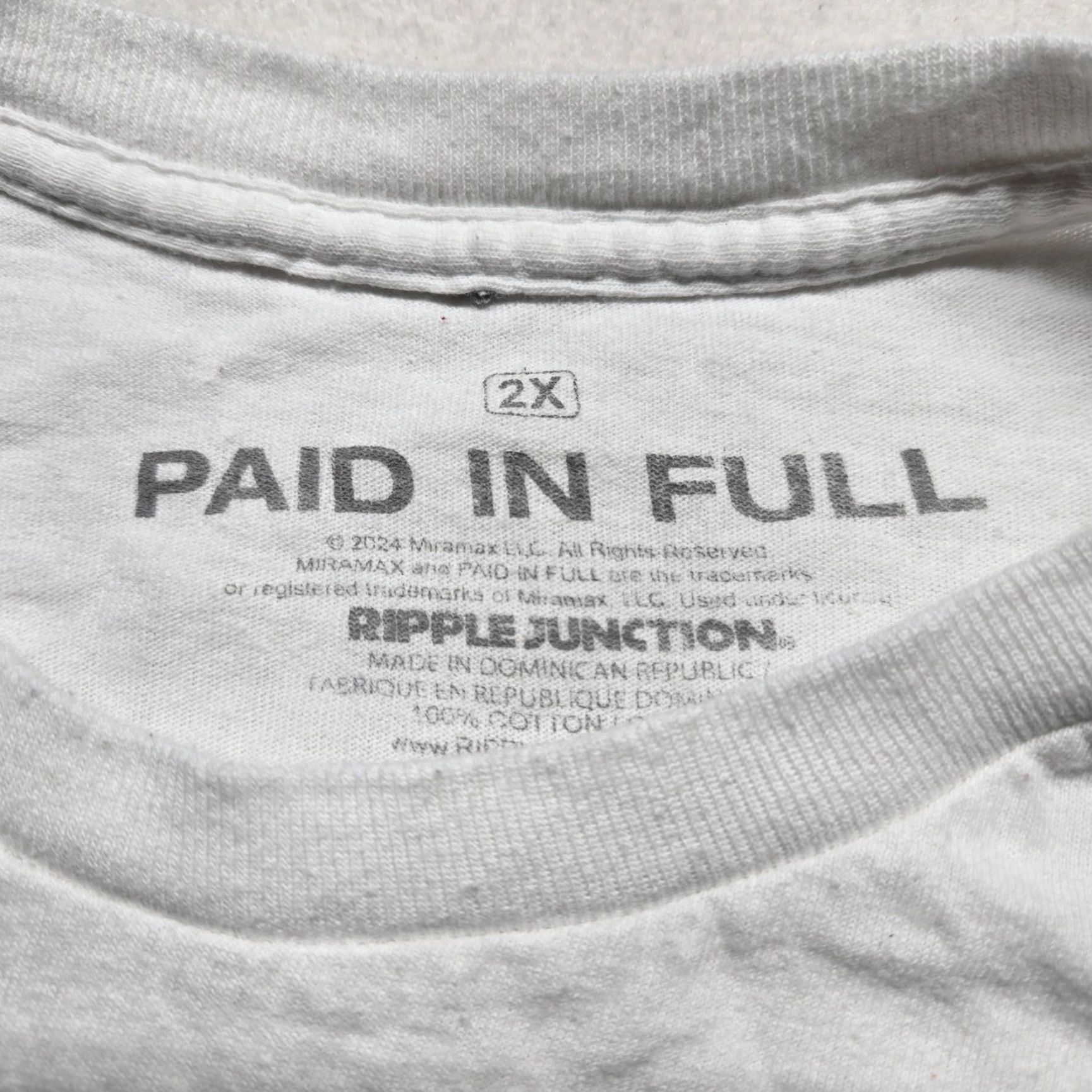 Vintage Paid in Full Shirt Men Adult Size 2X Crew Neck Short Sleeve White T-Shirt Movie Gangsta 90s Theme Merch Size US S / EU 44-46 / 1 - 3 Thumbnail