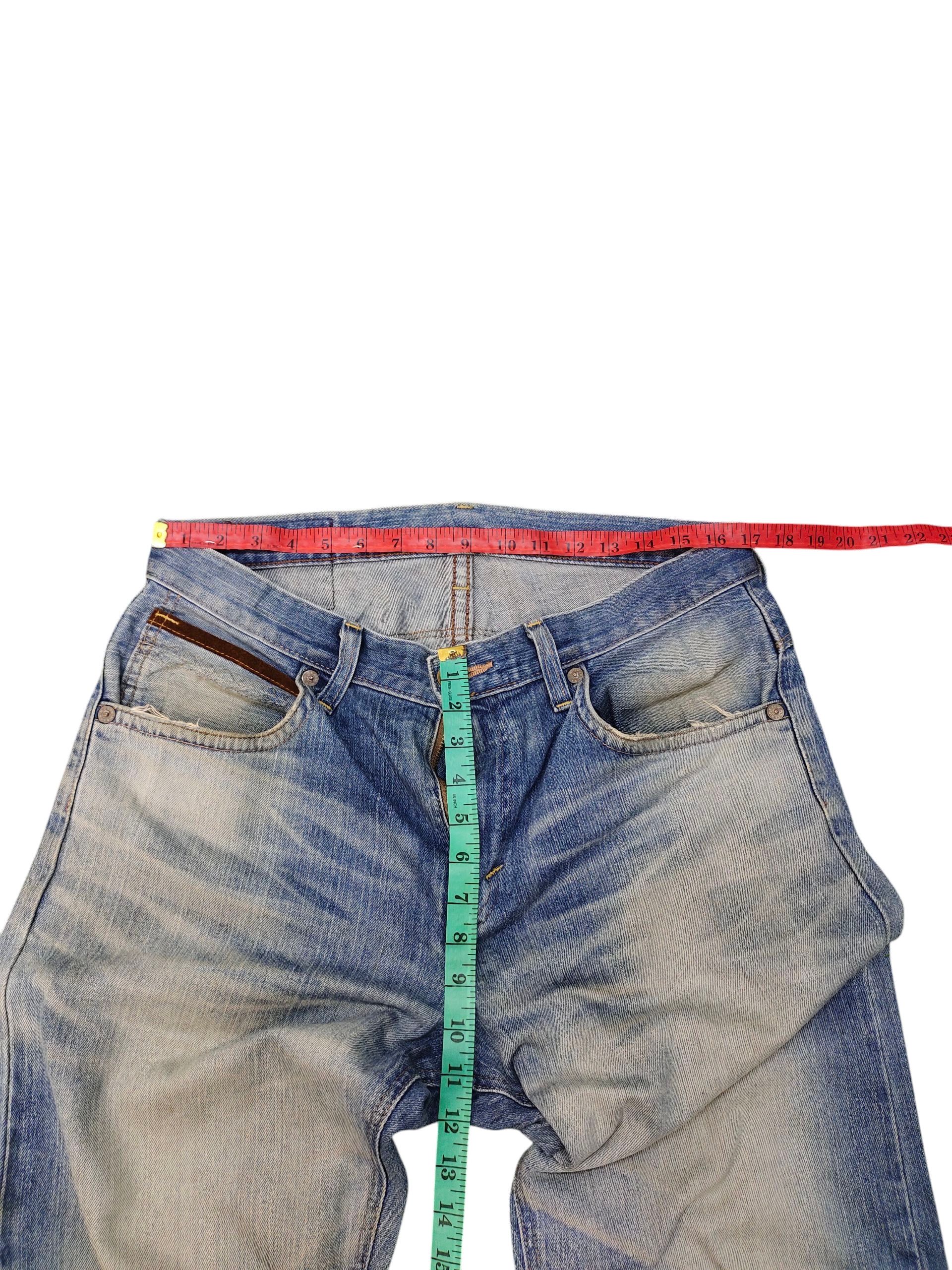 Comme des Garcons × Undercover Vintage Edwin Leather Trim Distress Denim Jeans Size US 35 - 14 Thumbnail