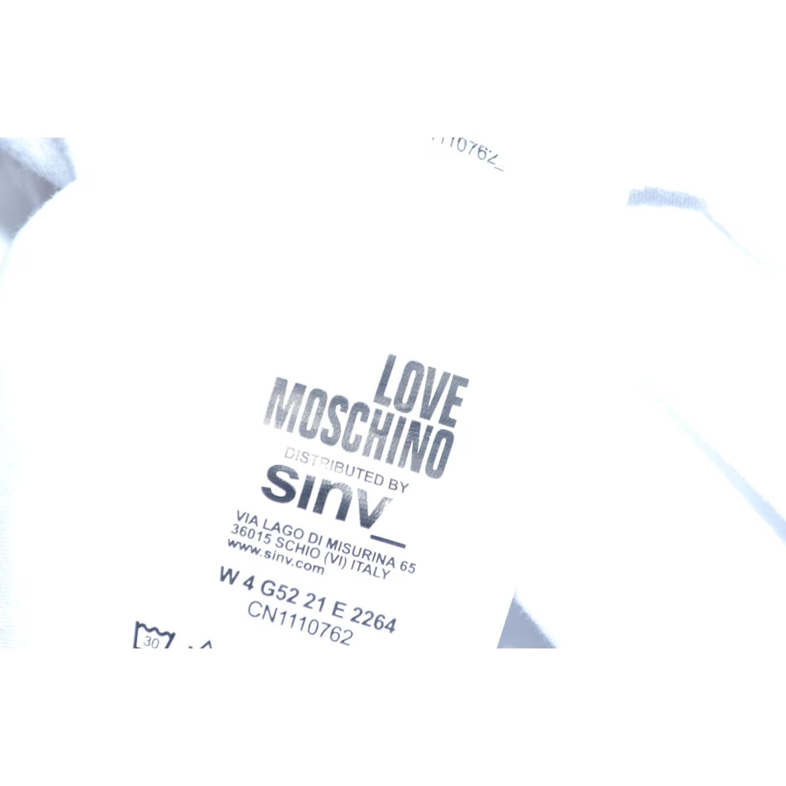 Moschino LOVE MOSCHINO White Cotton ooh la la Print T-shirt Long Sleeve IT38 / UK6 Women Adult Regular XS? Size M / US 6-8 / IT 42-44 - 4 Thumbnail