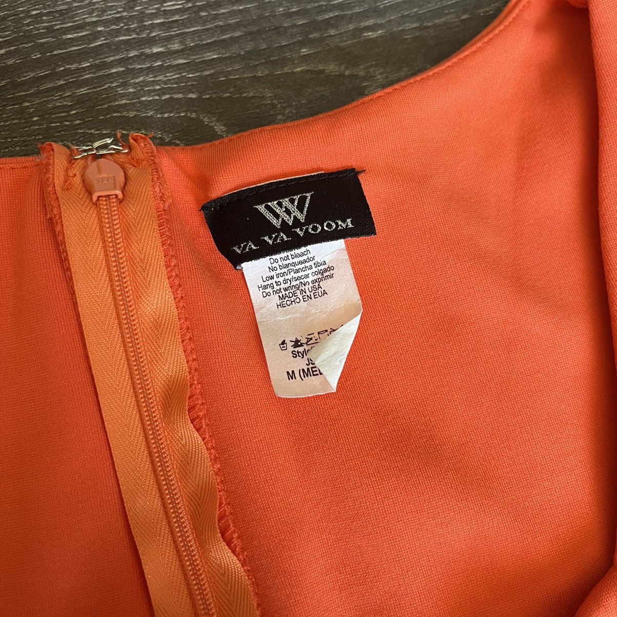 Other × Vintage Vintage 1990s Va Va Voom Orange Bell Midi Dress Going Out Size M / US 6-8 / IT 42-44 - 4 Thumbnail