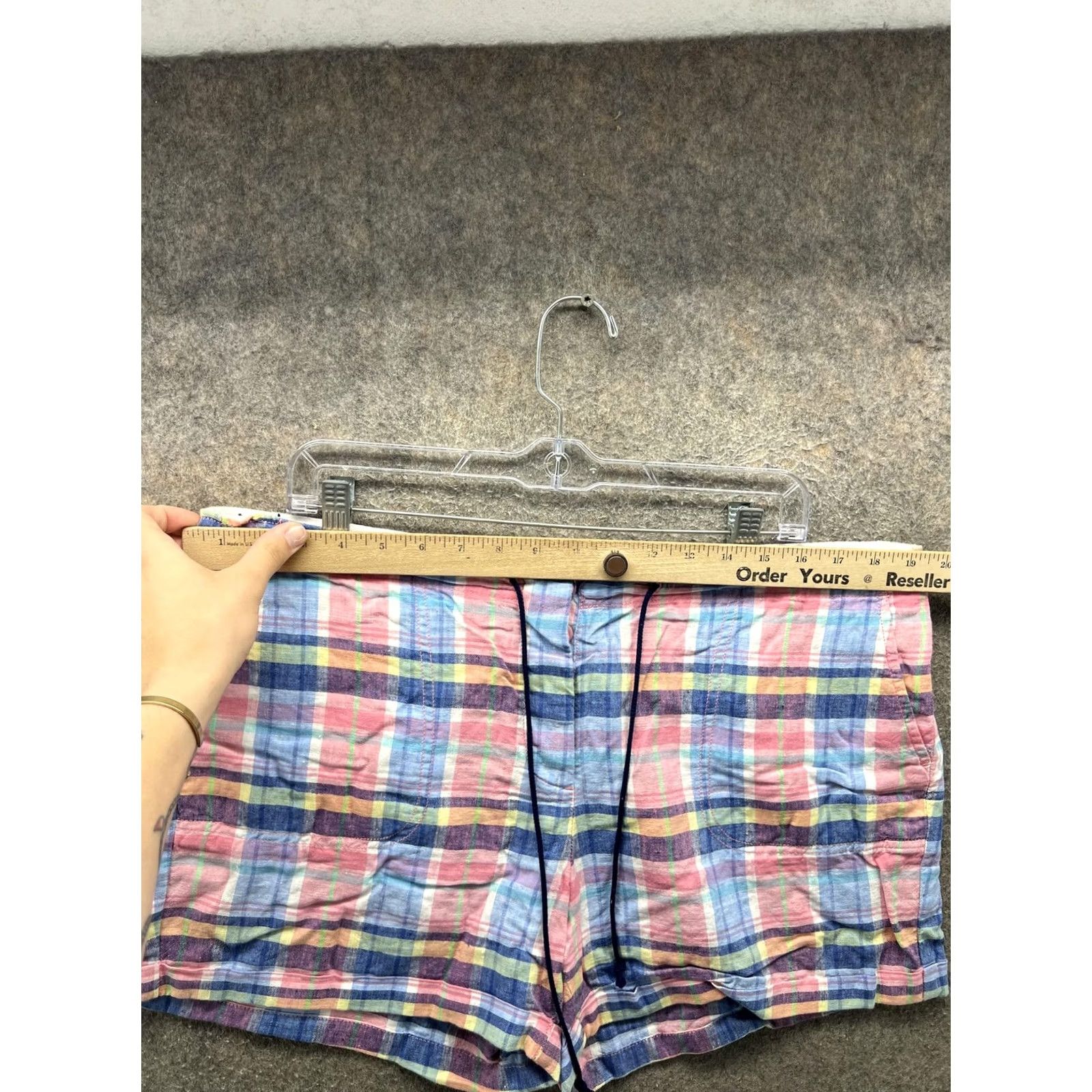 Vineyard Vines Vineyard Vines Shorts Womens 12 Multicolor Madras Linen Drawstring Casual Summer Size 34" / US 12 / IT 48 - 6 Thumbnail