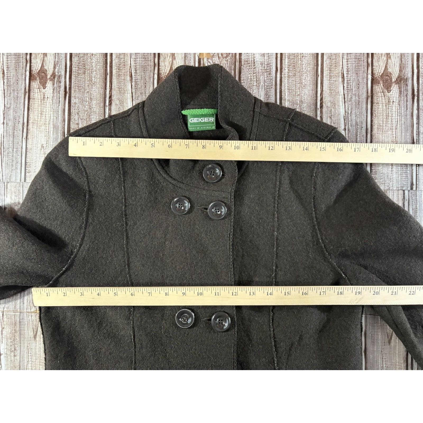 Other Geiger 100% boiled Wool Double Breasted coat sz 40 color Bro Size XL / US 12-14 / IT 48-50 - 8 Thumbnail