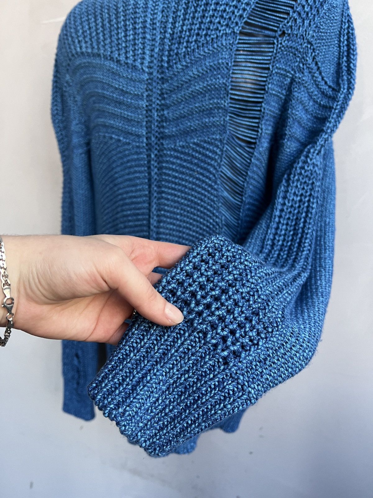 Diesel Junya watanabe style diesel blue sweater chunky yarn knitted Size US L / EU 52-54 / 3 - 6 Thumbnail